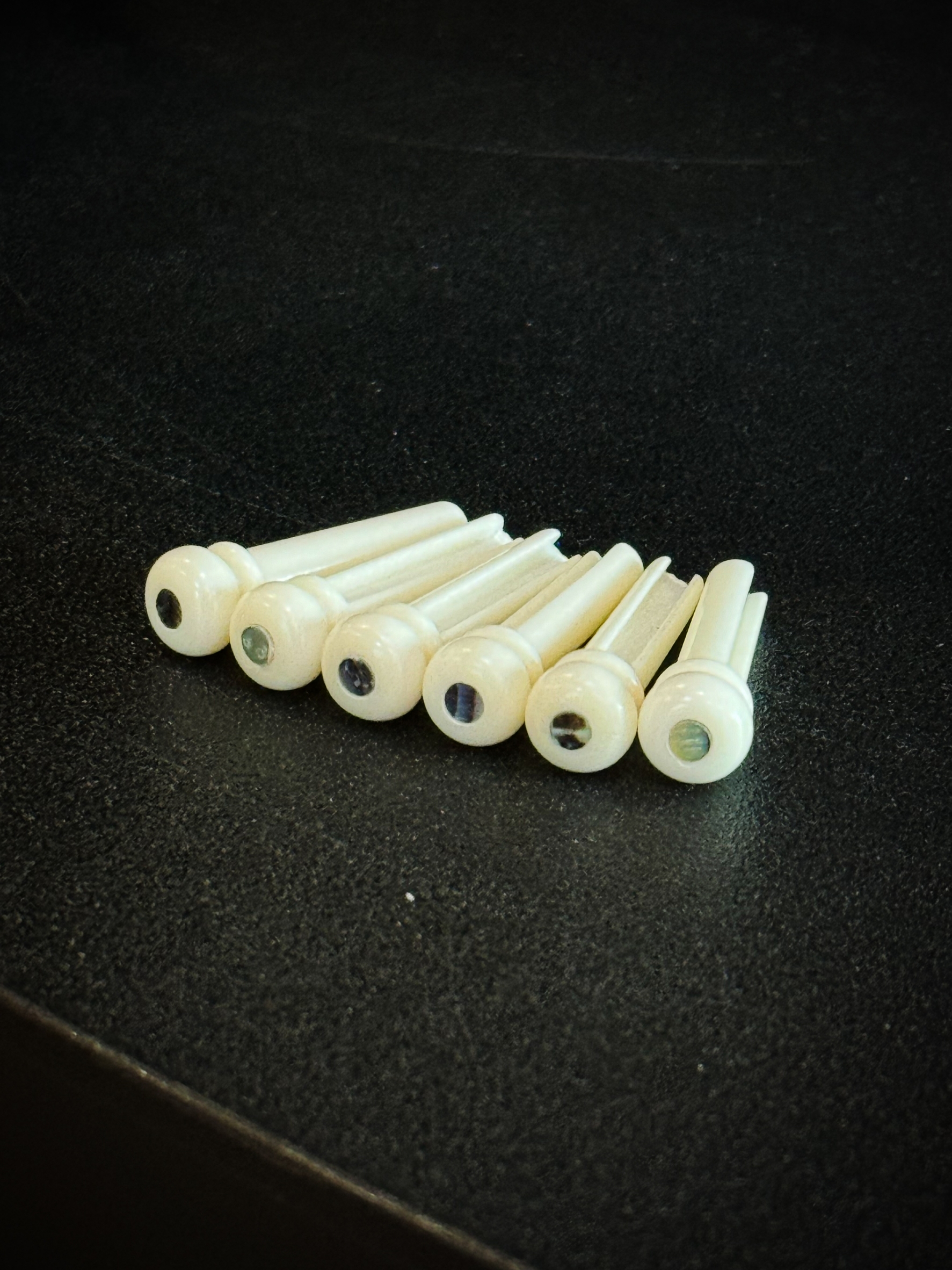 [พร้อมจัดส่ง!!] หมุดกีต้าร์โปร่ง แบบกระดูก มีลายเปลือกหอย Bridge Pin หมุดกีต้าร์ หมุดกระดูก สีขาว ครบชุด 6 ชิ้น