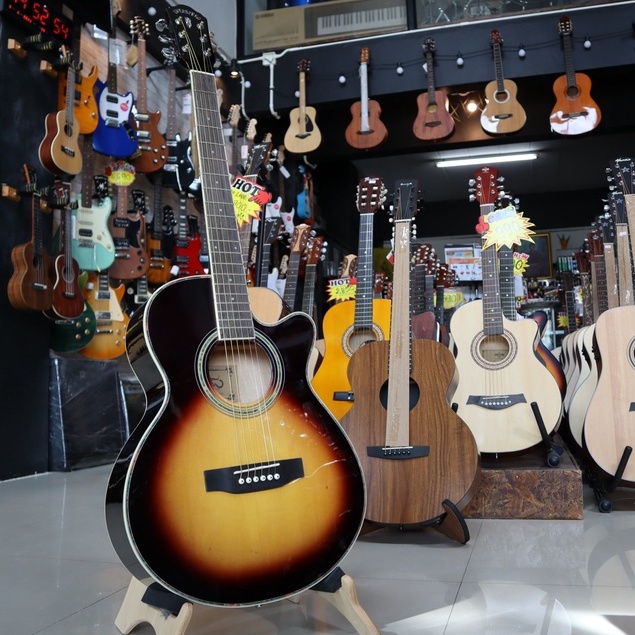 Overspeed รุ่น OS400C กีต้าร์โปร่ง ขนาด 40 นิ้ว มีสีไม้ สีซันเบิส