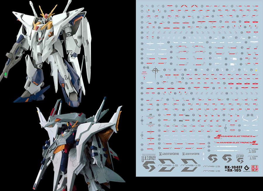 103 Water Decal HG1/144 Xi Gundam VS Penelope ยี่ห่อ S.I.M.P. Model Decal