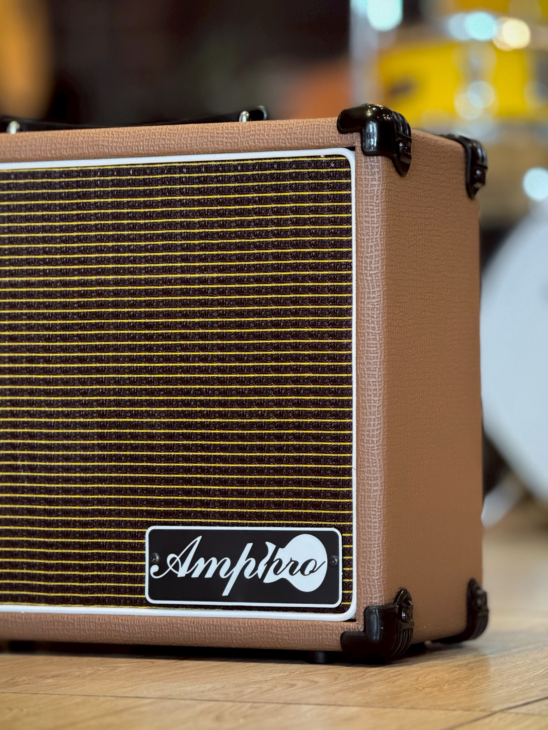 ฟรีสายแจ๊ค+ไมค์🎯 Amppro รุ่น APC 15R แอมป์กีต้าร์โปร่ง ✅ สีน้ำตาล มีบลูทู มีเอฟเฟคในตัว (Bluetooth) ต่อ Aux in ได้