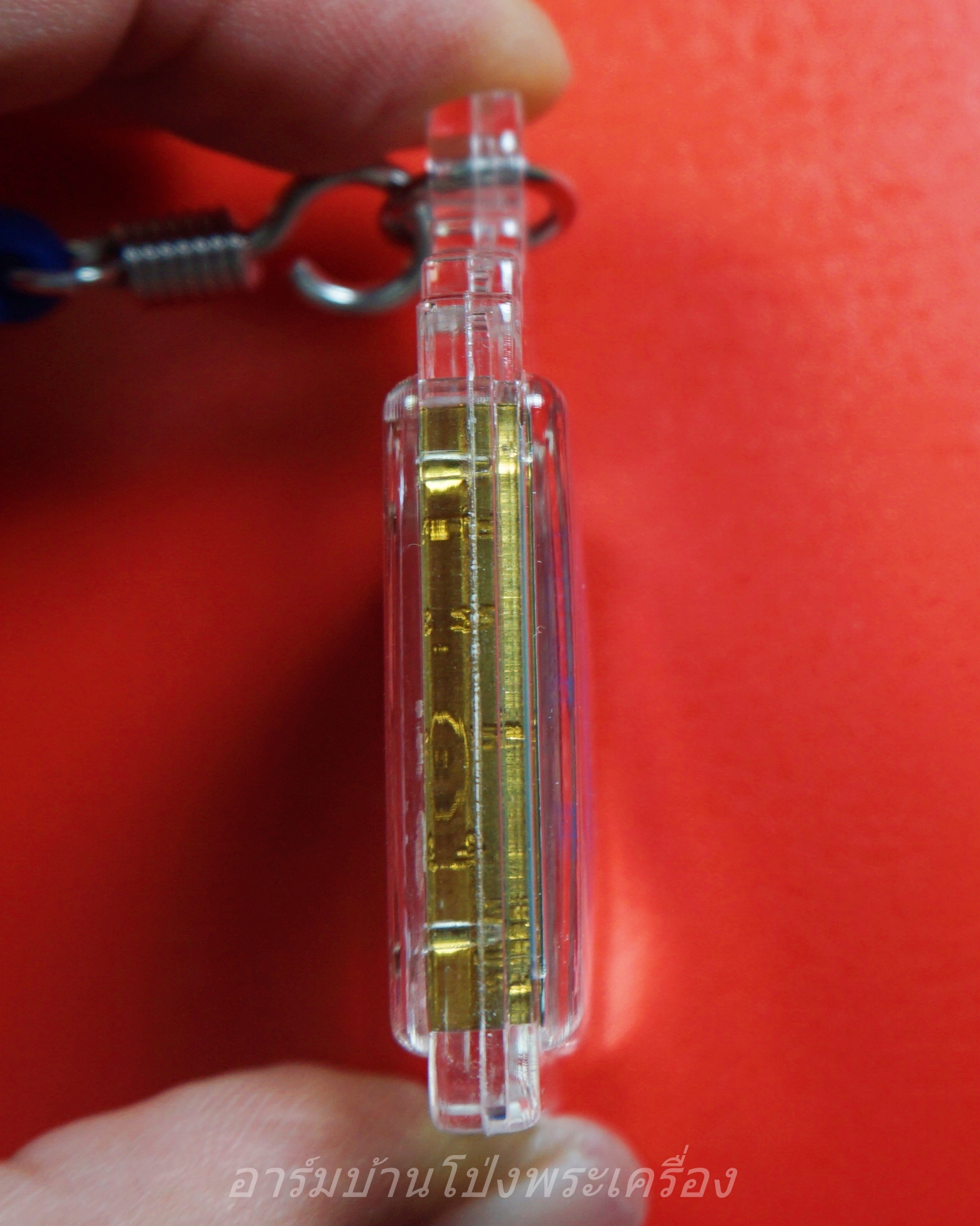 หลวงปู่แผ้ว วัดรางหมัน รูปถ่ายตะกรุดหลัง พร้อมเลี่ยมและเชือกร่ม(องค์ที่1)