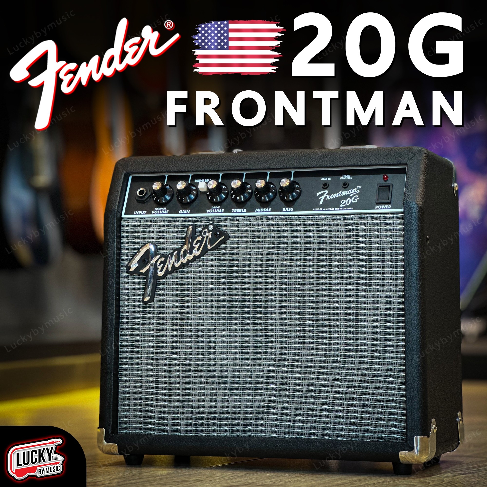 [พร้อมส่ง!] แอมป์ไฟฟ้า Fender รุ่น Frontman 20G แอมป์กีต้าร์ไฟฟ้า ประกันศูนย์ไทย 1 ปี กำลังขับ 20 วัตต์