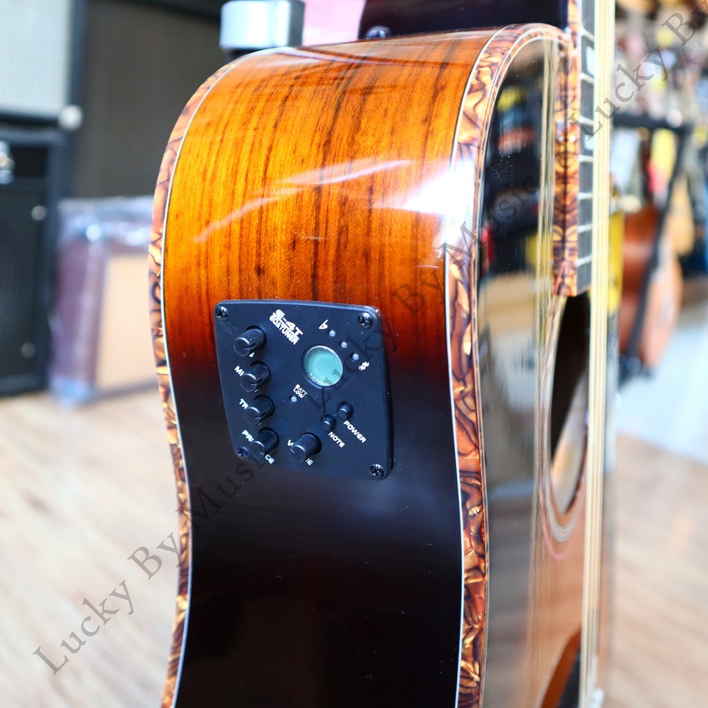 กีตาร์โปร่งไฟฟ้า Mclorence กีตาร์โปร่งไฟฟ้า รุ่น MC-777CET สีซันเบิร์ส ขอบมุก สีไม้สวย เสียงเยี่ยมราคาสุดคุ้ม