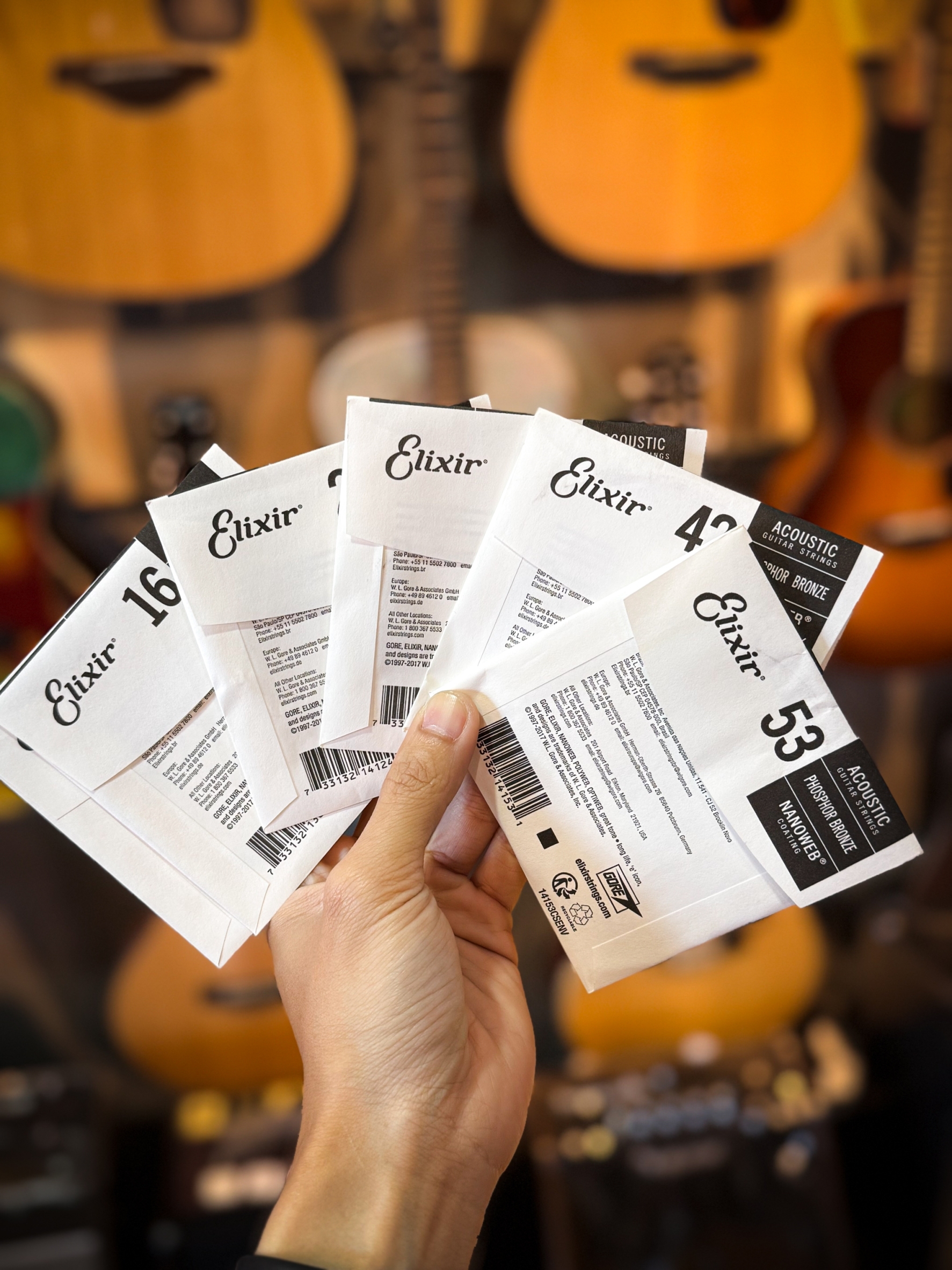 สายกีตาร์โปร่ง Elixir เบอร์ 12/53 Phosphor Bronze 16052