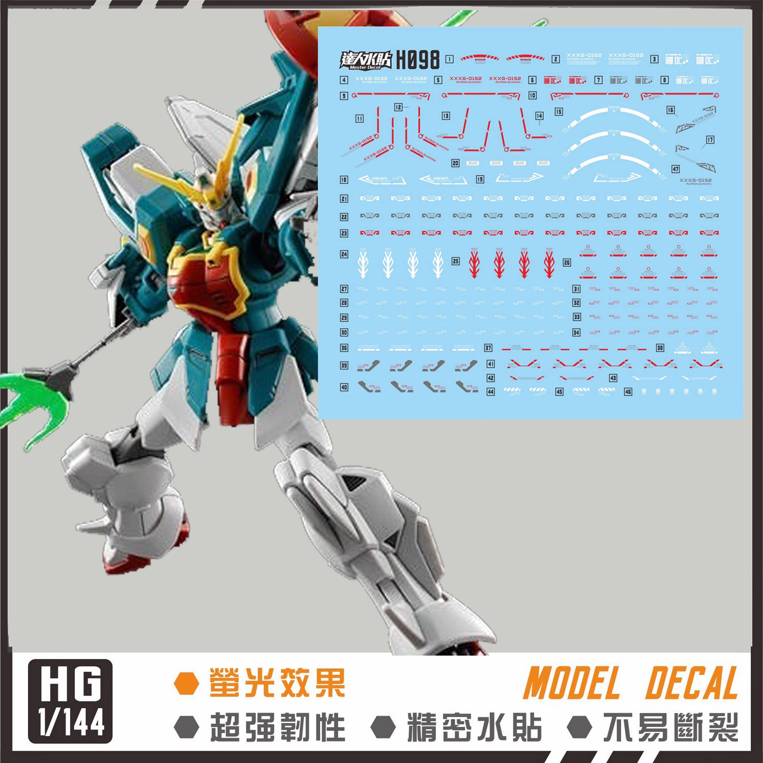 (Master Decal) Water Decal H098 HG1/144 Altron Gundam