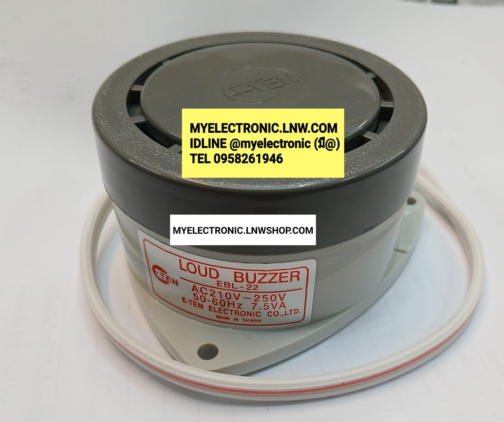 ขาย บัซเซอร์220V AC BUZZER 220V AC รุ่น EBL2 EBL-2 EBL-22 ไฟ220VAC EBL22บัซเซอร์ ยี่ห้อ E-TEN ของแท้ BRAND ETEN ราคา ตัวละ . . . . หน่วย บาท BUZZER220VACรุ่นEBL2-220ยี้ห้อE-TENบัซเซอร์220VACเส้นผ่านศูนย์กลางอ้วน72MMฐานกว้าง85MM