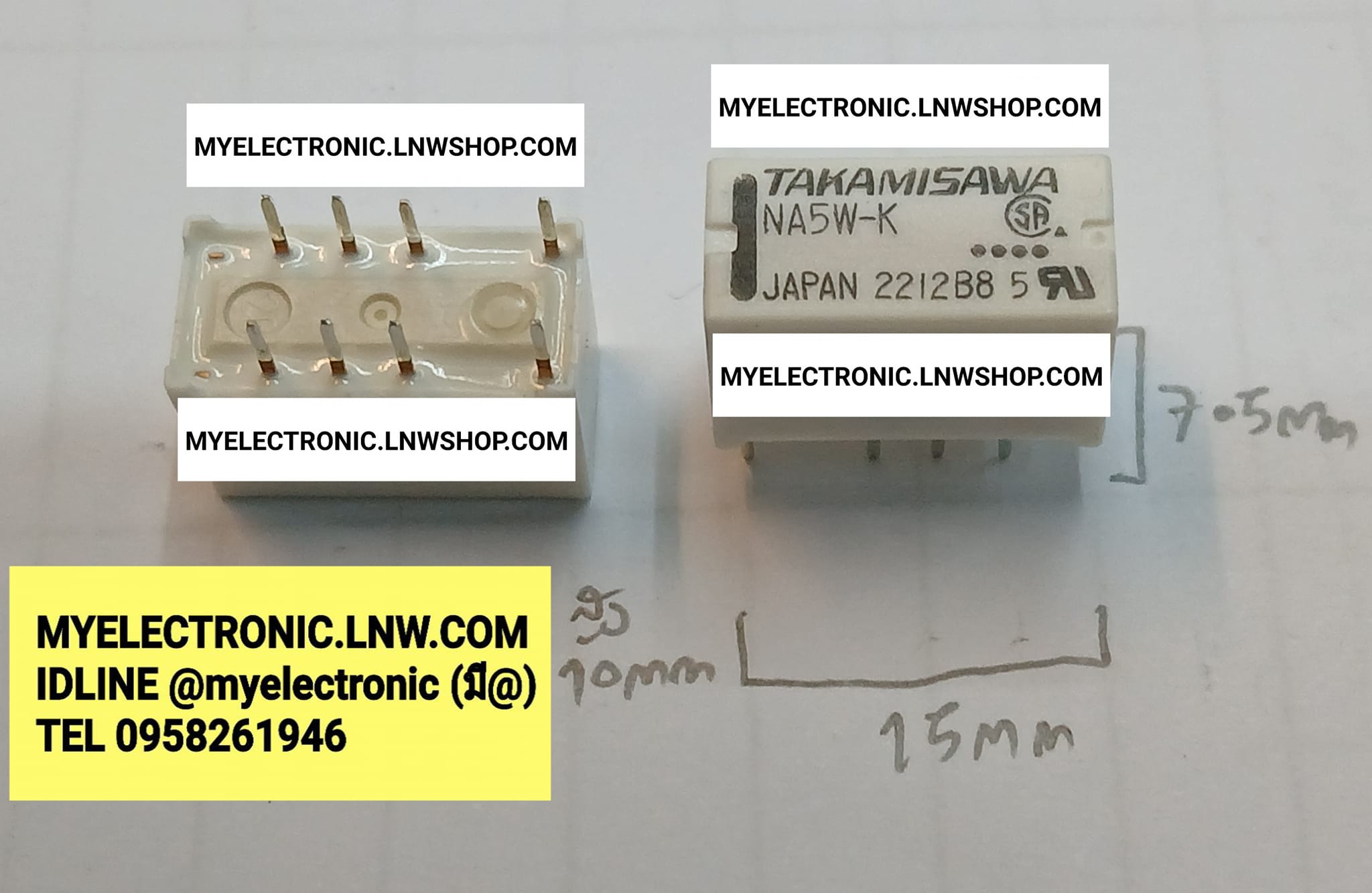 ขาย NA5W-K รีเลย์5V8ขา RELAY COIL 5V DC 8P รีเลย์ คอยล์5V DC 8ขา ยี่ห้อ TAKAMISAWA ของแท้ ราคา ตัวละ . . . . หน่วย บาท