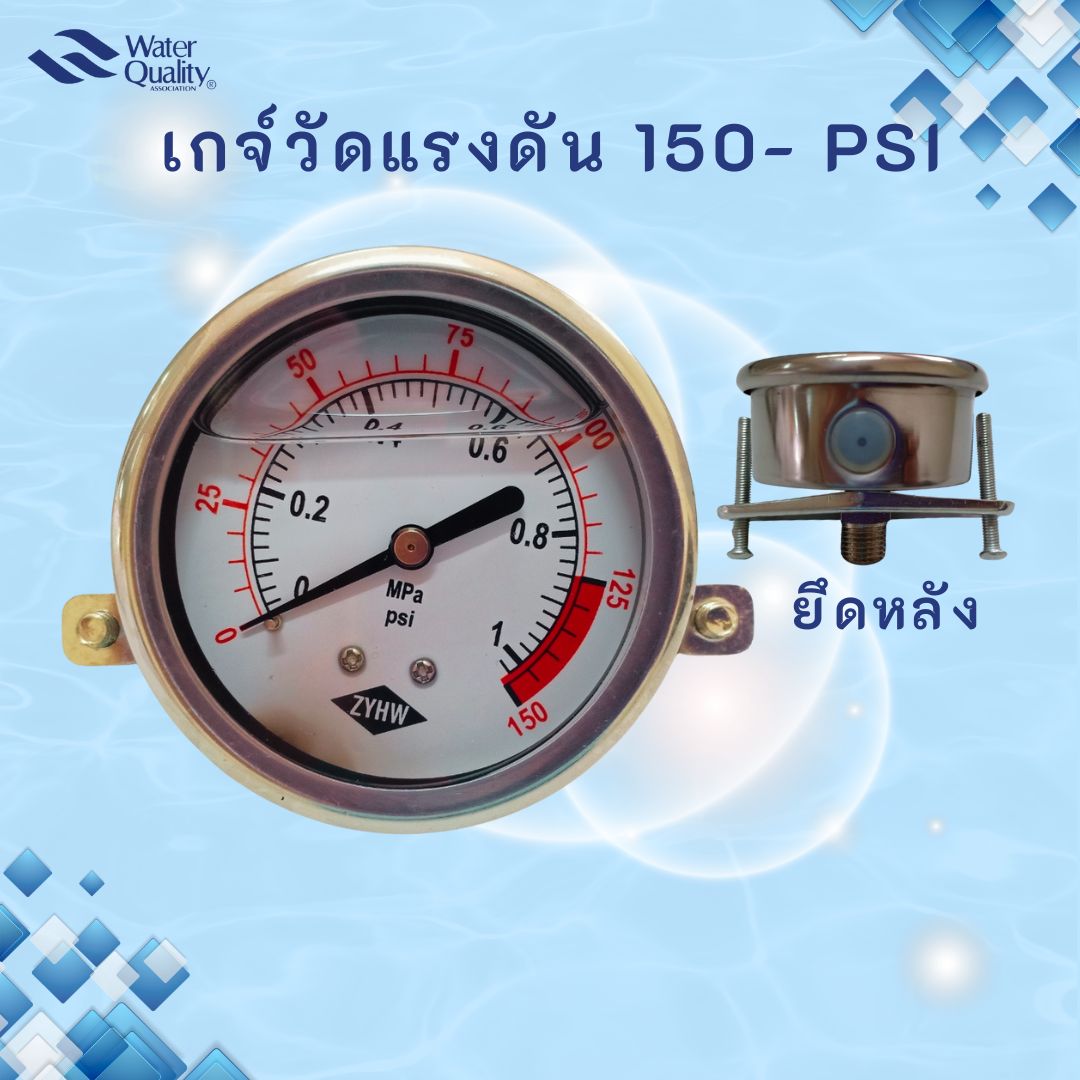 Pressure Gauge เกจ์วัดแรงดัน 150- PSI ยึดหลัง