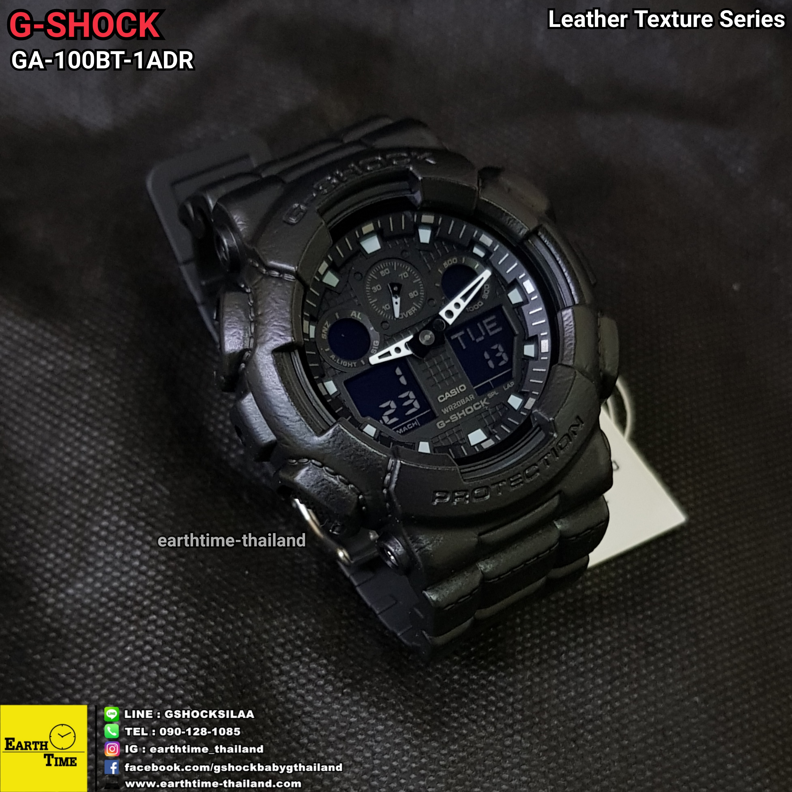 G-Shock Leather Texture Series ของใหม่แท้100% รับประกัน 1 ปี รุ่น GA-100BT-1A