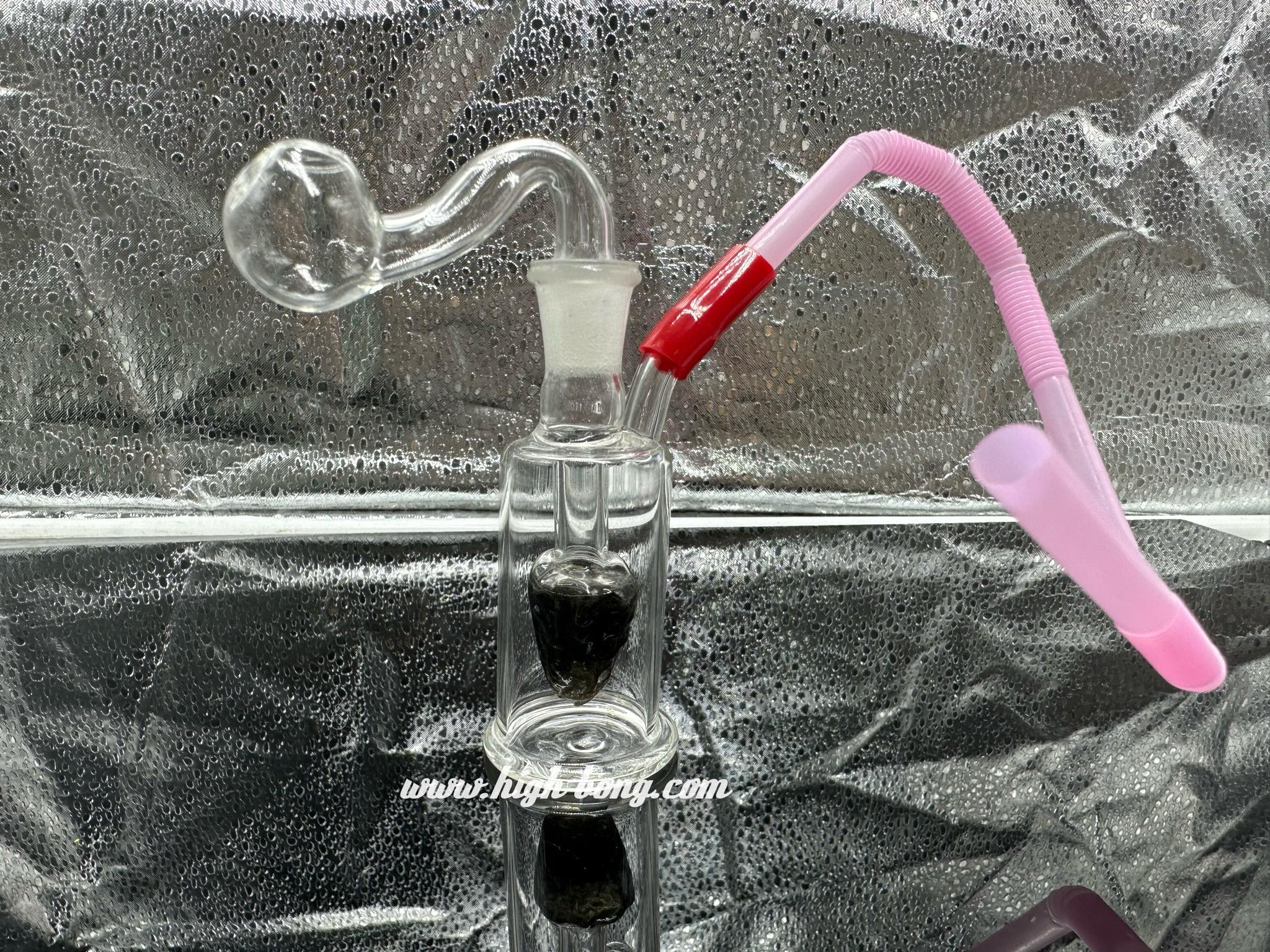 Grape Glass Bong บ้ององุ่นตุ้มลูกแก้ว (8 cm.)(Black)