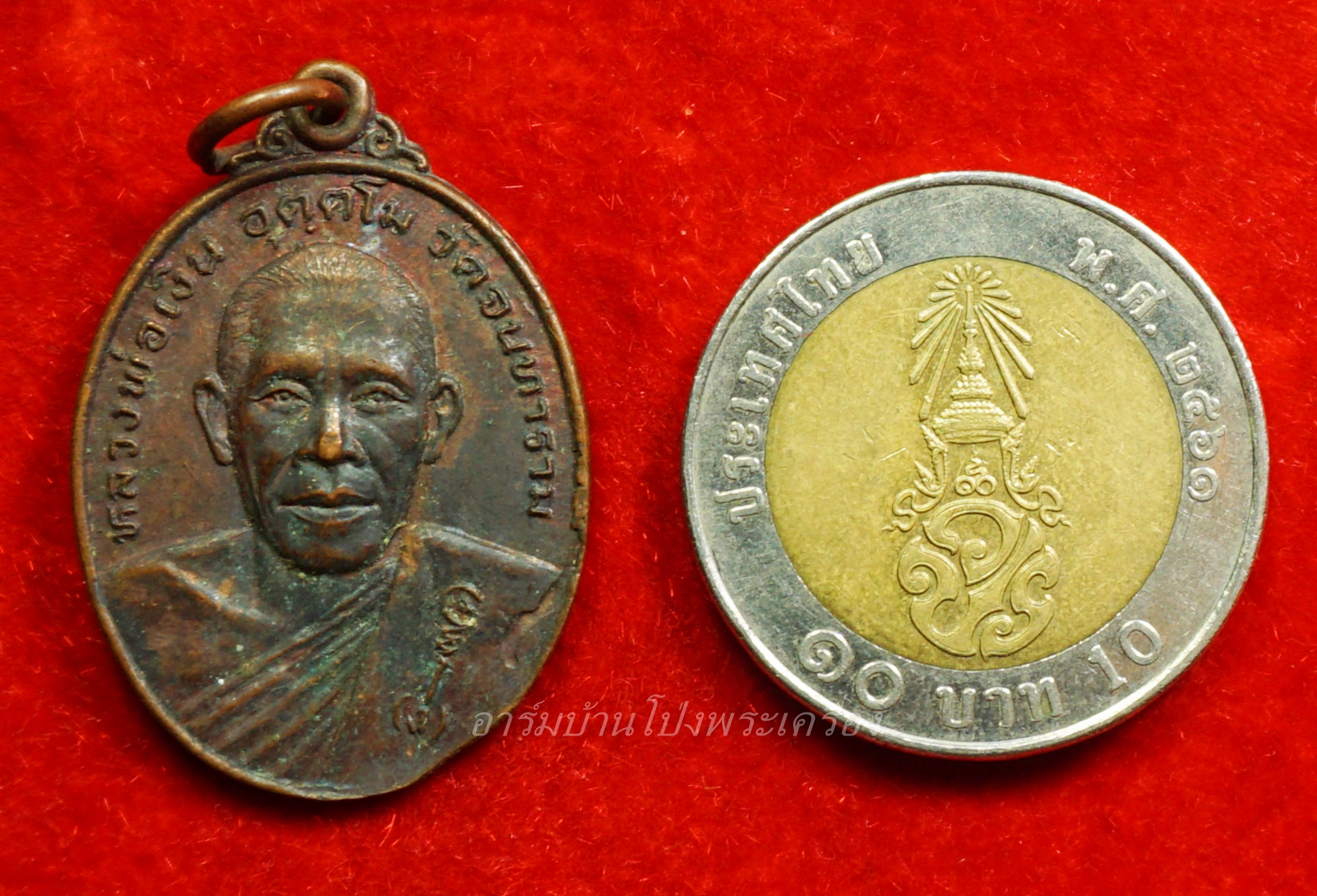 หลวงพ่อเงิน วัดจันทาราม รุ่นแรก หนุมานสองกร ปี๒๕๒๔ เนื้อทองแดง(องค์ที่5)