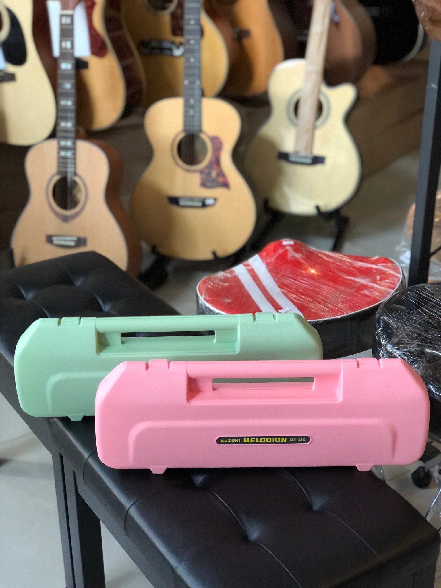 (สีเขียว) Suzuki เมโลเดียน 32 คีย์ Melodian MX32C