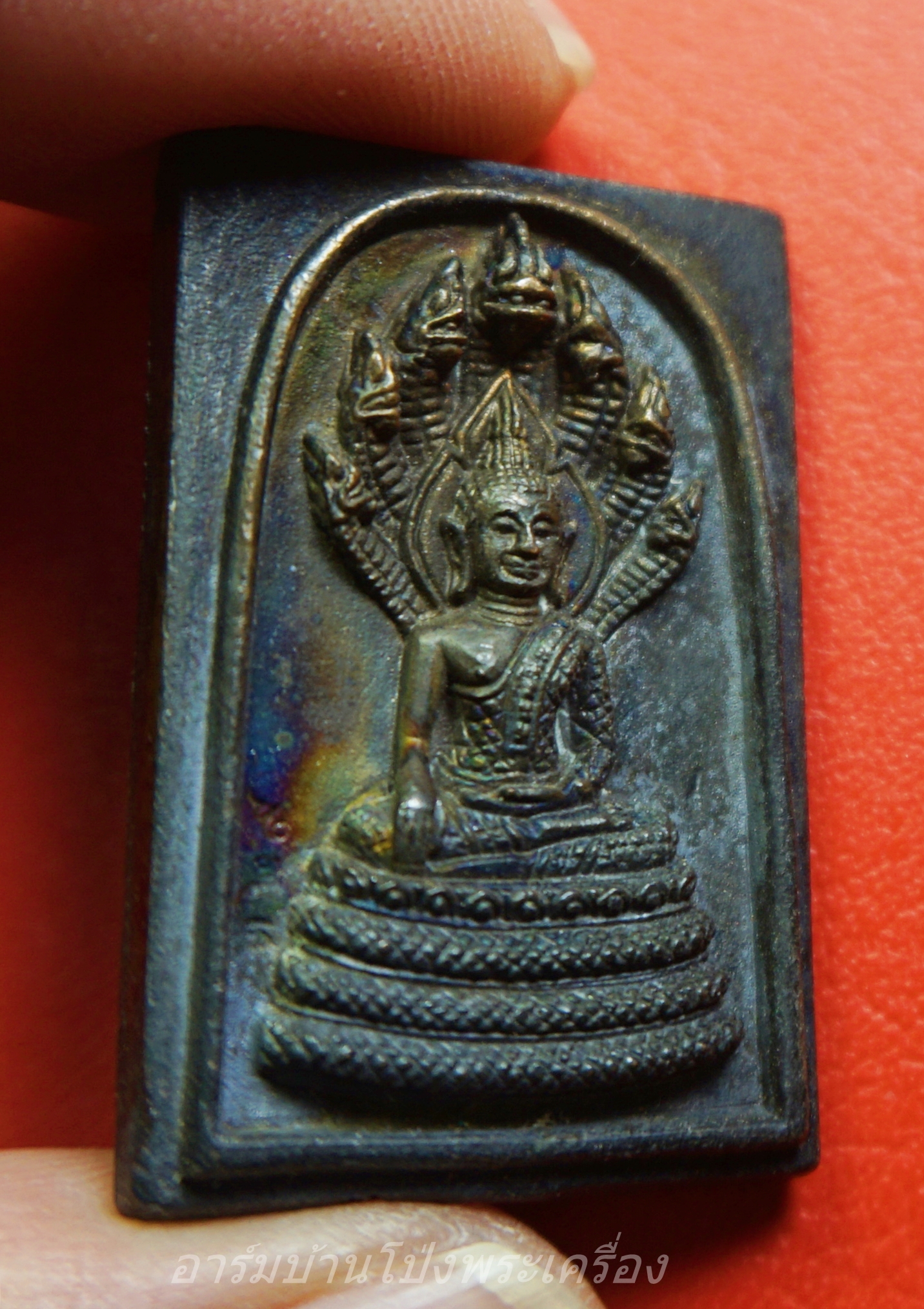 สมเด็จนาคปรก วัดอ้อมน้อย เนื้อนวะ แก่เงิน(องค์ที่1)