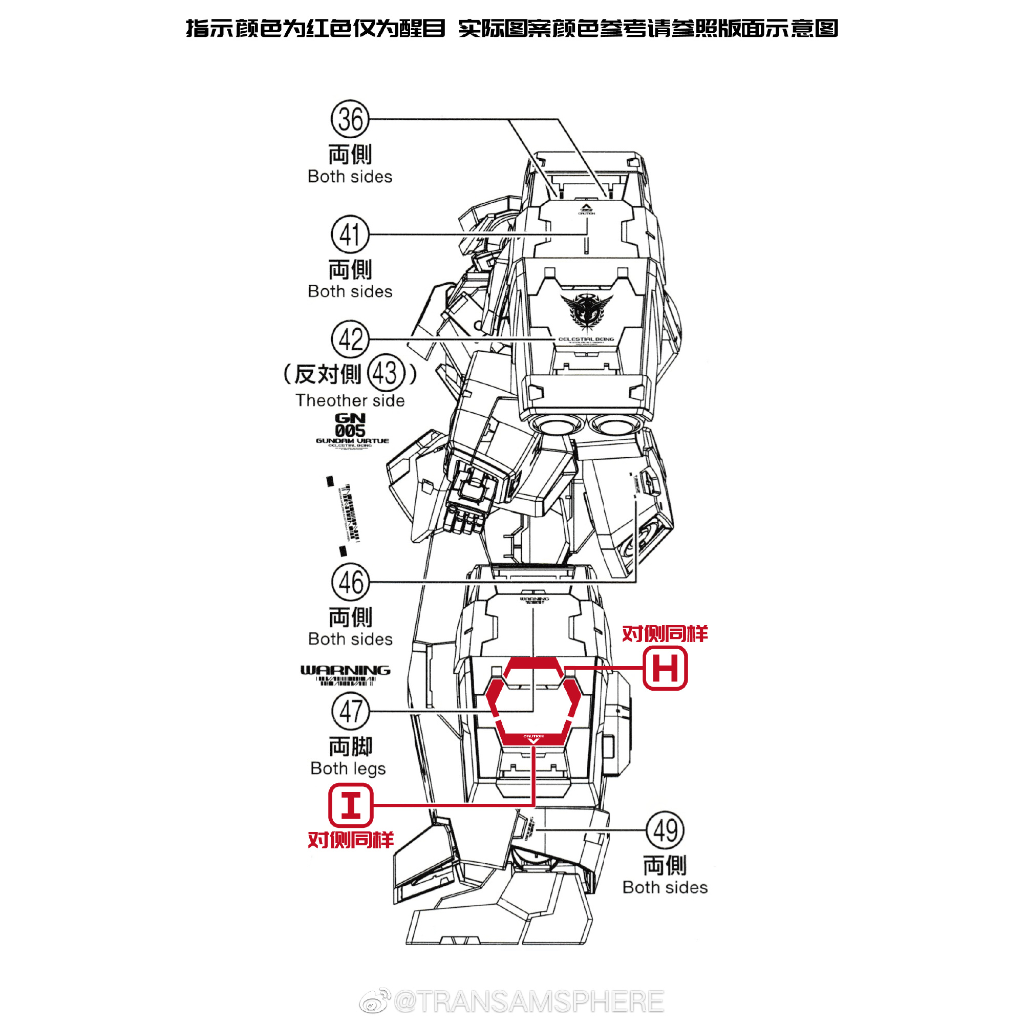 Water Decal 041 MG1/100 Gundam Virtue ยี่ห่อ TRS-Decal