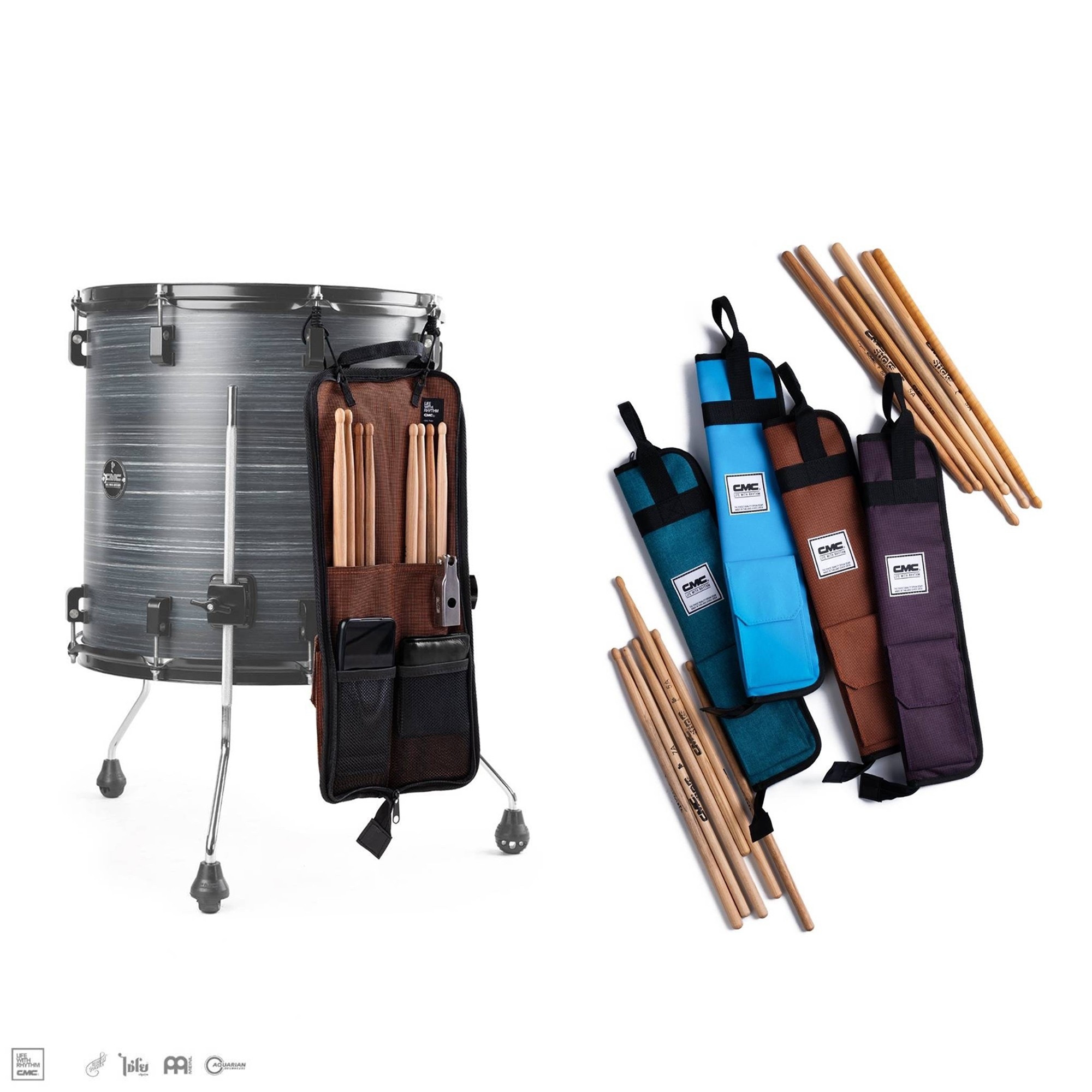 กระเป๋าไม้กลอง CMC Drum Stick Bag ใส่ได้หลายคู่ กระเป๋าใส่ไม้กลอง เลือกสีได้ สำหรับใส่ไม้กลอง