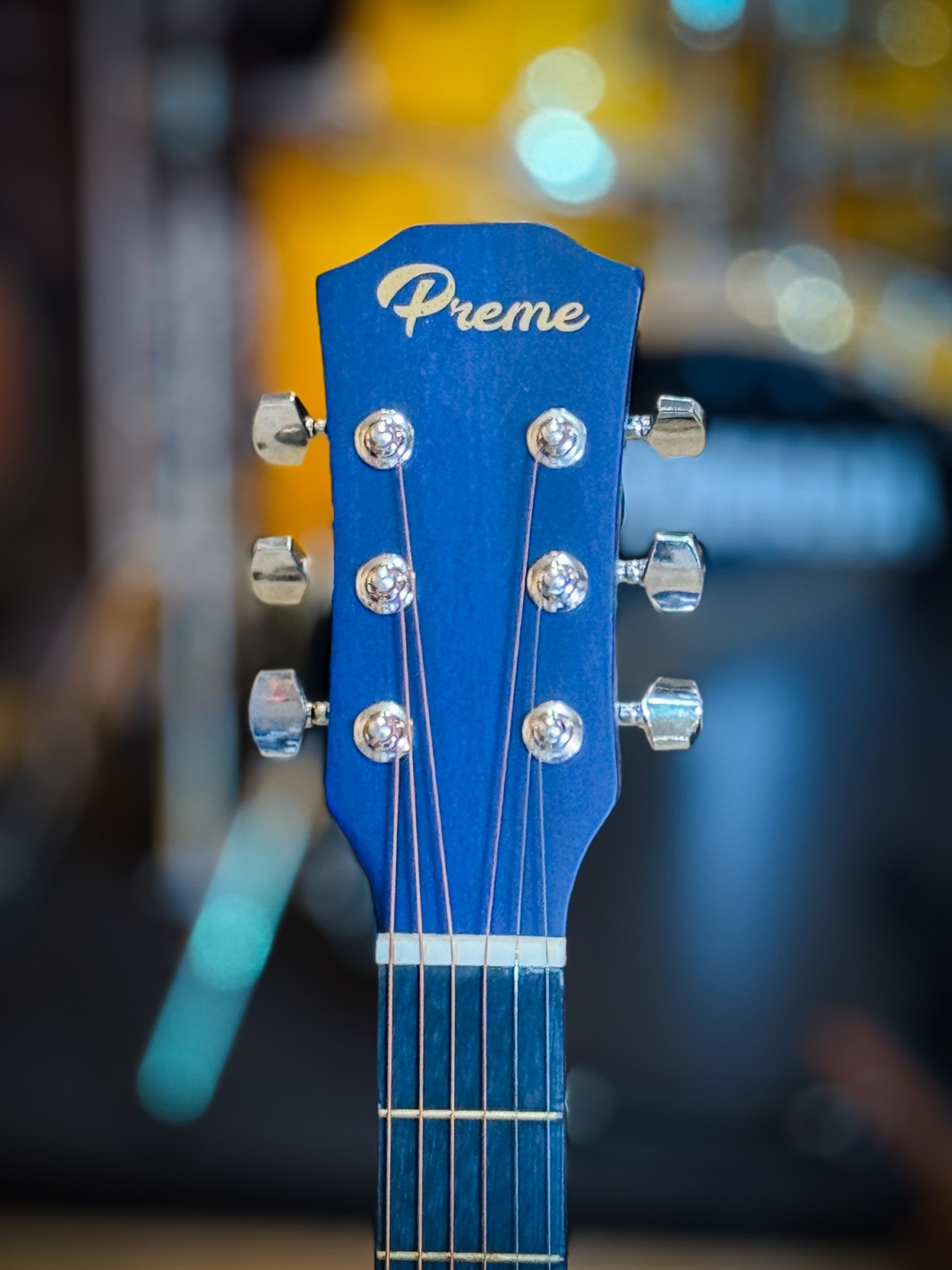 กีต้าร์โปร่ง Preme รุ่น G38C ขนาด 38 นิ้ว ด้าน สีน้ำเงิน ฟรี ปิ๊ก 4 อัน /ประแจ/ คู่มือ / กระเป๋าสกรีน Nami / คาโป้