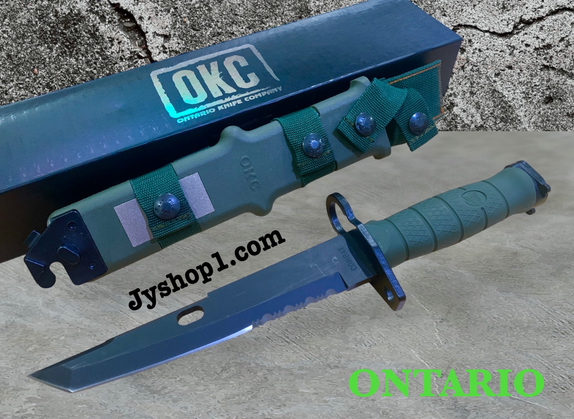 มีดเดินป่า มีดใบตาย Ontario USA ติดปลายปืน พร้อมส่ง ราคาถูก