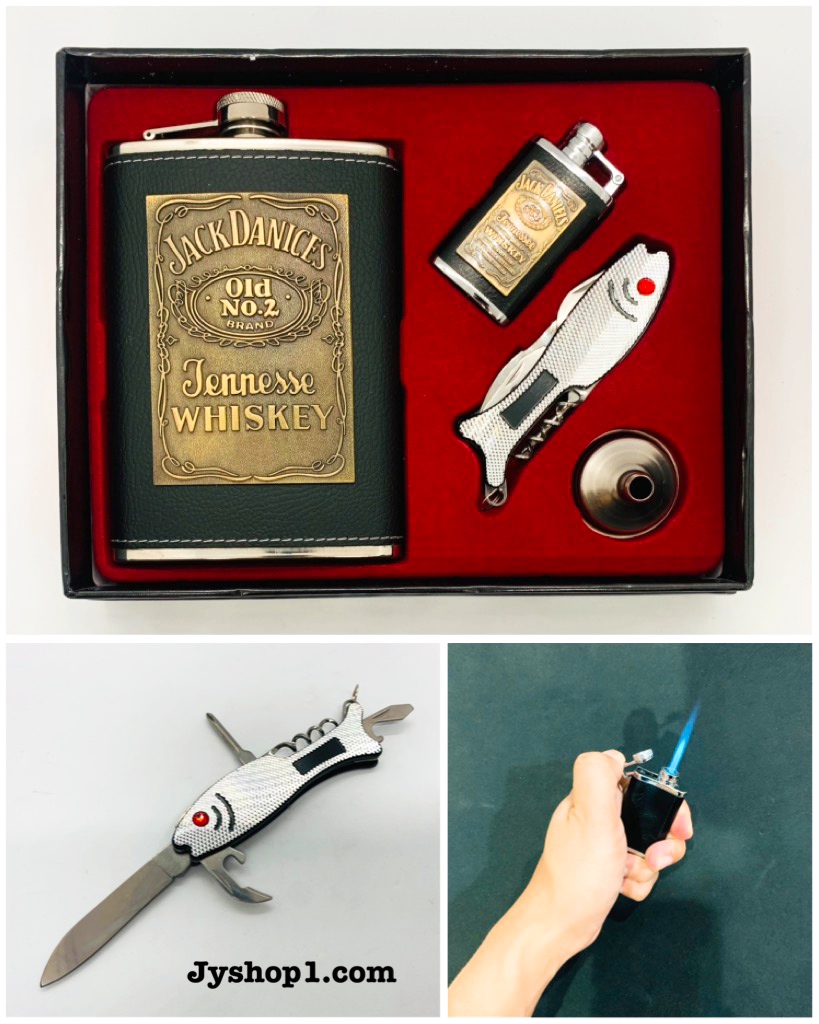 ขวดเหล้า ขวด แบบชุด+ไฟแช็ค+มีดชุด Jack Daniels