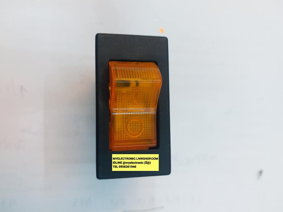 สวิทช์ไฟ220Vสีเหลือง4ขารุ่นA126F120C0ยี่ห้อSCHURTERสวิทช์เบรคเกอร์12A240VAC