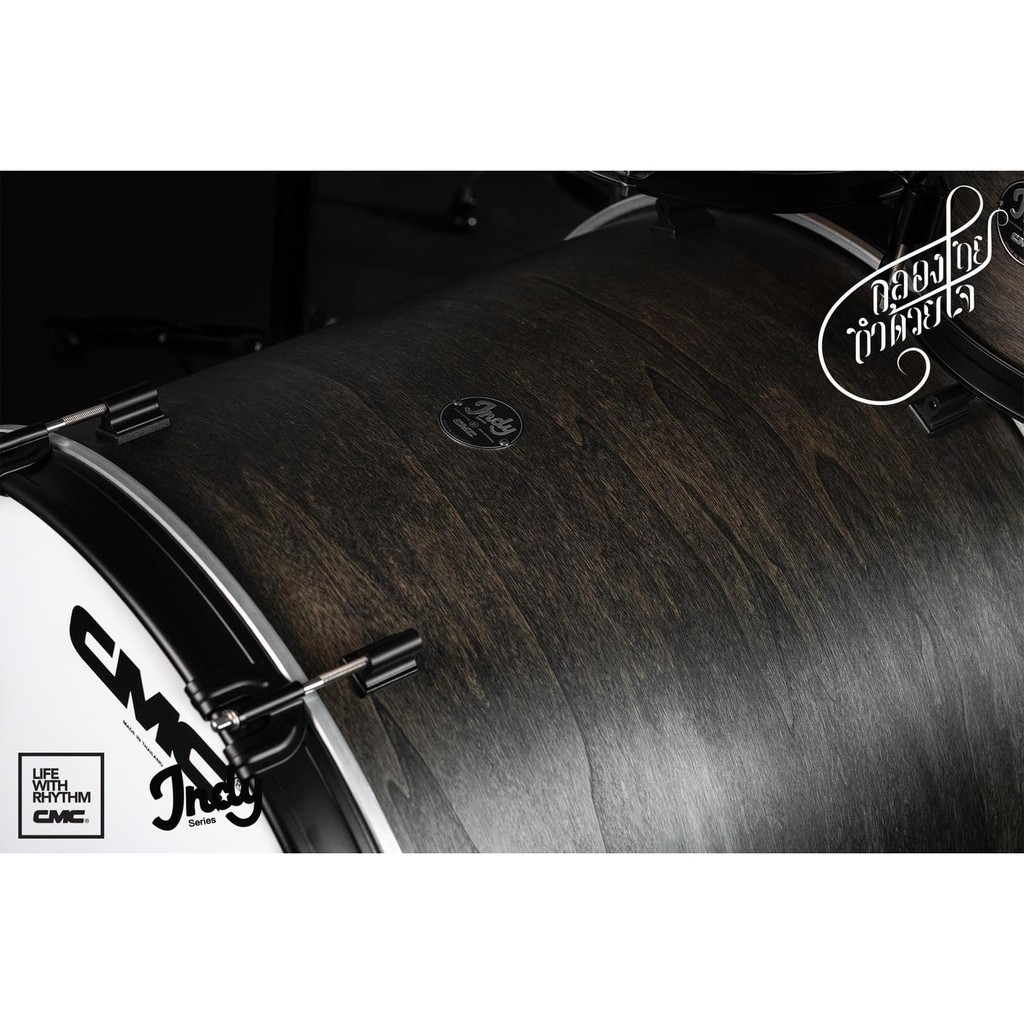 กลองชุด CMC Indy Series 2020ไม้ Poplar OPTION 2 สีเทาพร้อมชุด Hardware + ฉาบ AA