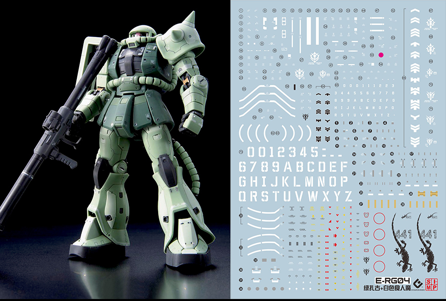 153 Water Decal RG1/144 Zaku II & Zaku II White Ogre ยี่ห่อ S.I.M.P. Model Decal