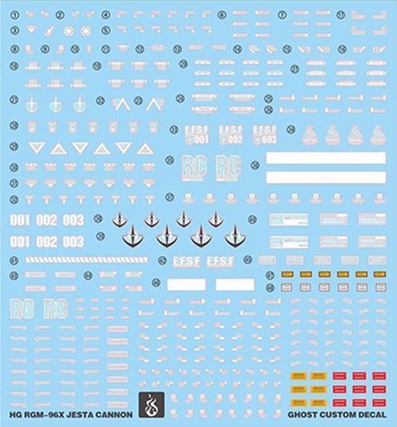 Water Decal 239 HG1/144 RGM-96C Jesta Cannon ยี่ห้อ Ghost Decal