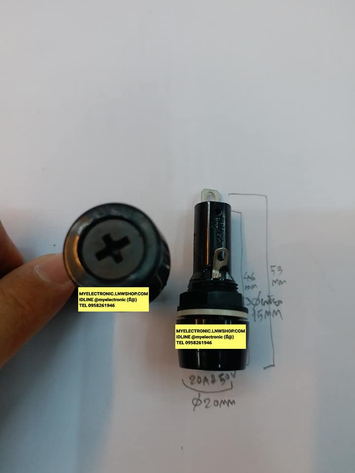 ขาย กระบอกฟิวส์20A250V กระบอกฟิวส์ใหญ่ สำหรับฟิวส์ขนาด6×30มม.กระบอกฟิวส์ ยี่ห้อSATO ราคา ตัวละ . . . . หน่วย บาท