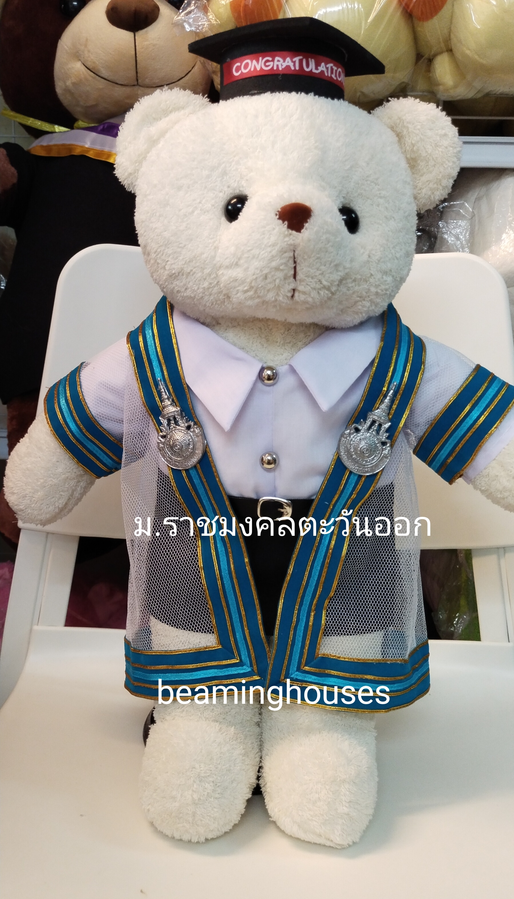 หมีรับปริญญาราชมงคลตะวันออก ขนาด 45cm