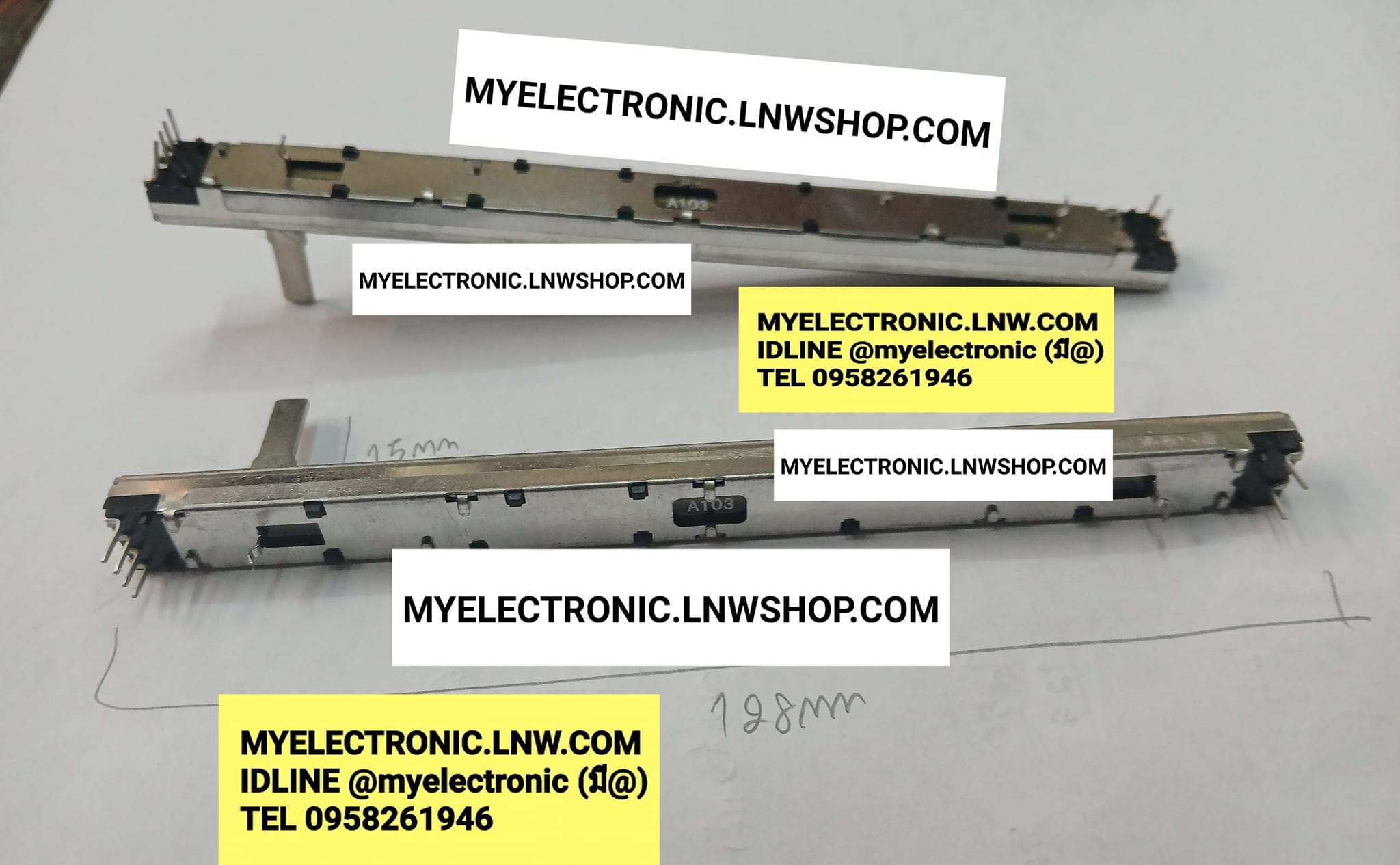 ขาย โวลุ่มสไลด์A10K6ขา โวลุ่มสไลด์10K6ขา ตัวยาว128มม.แกนยาว15มม.โวลุ่มสไลด์10KA6ขา โวลุ่มสไลด์10KA6ขา โวลุ่มสไลด์A103 6ขา โวลุ่มสไลด์ 10K 6ขา โวลุ่มสไลด์6ขา ราคา ตัวละ . . . .หน่วย บาท