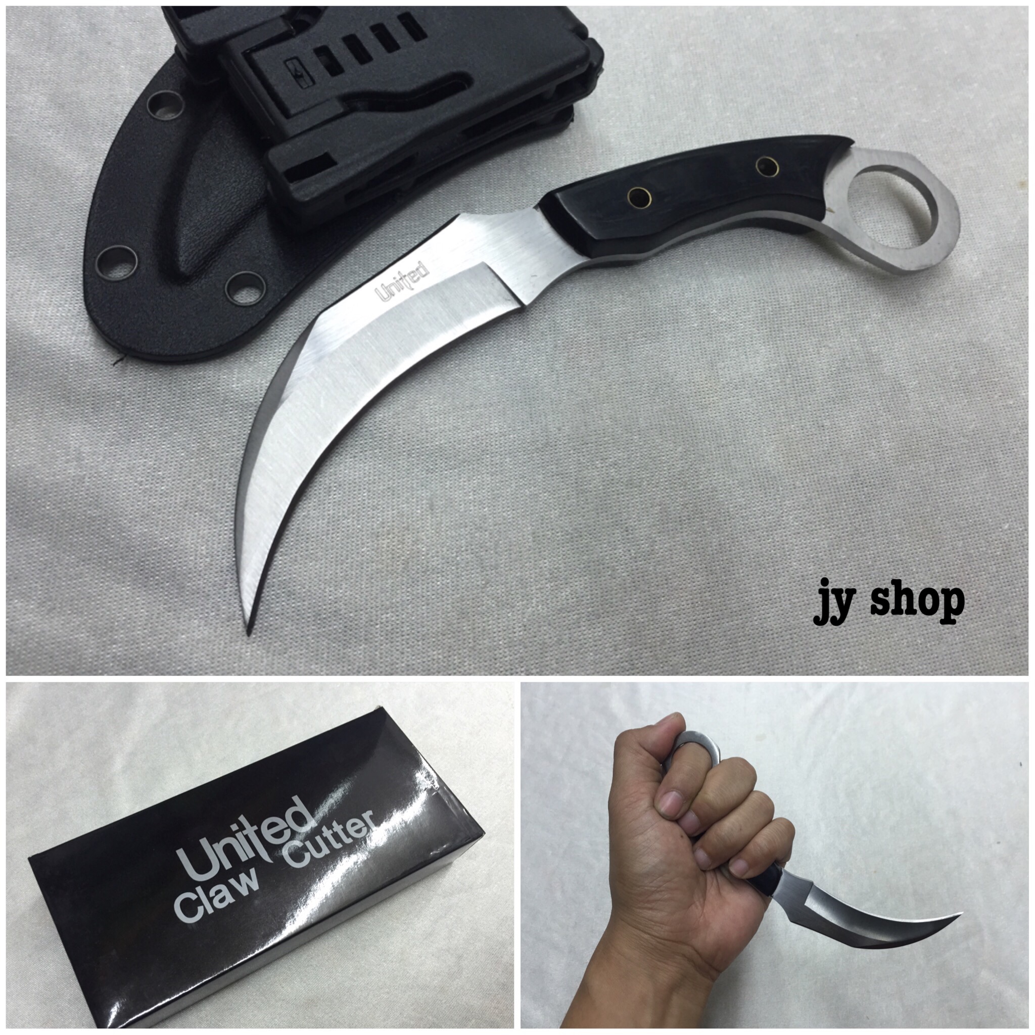 มีดคารัมบิตใบตายสีเงิน United Claw Cutter
