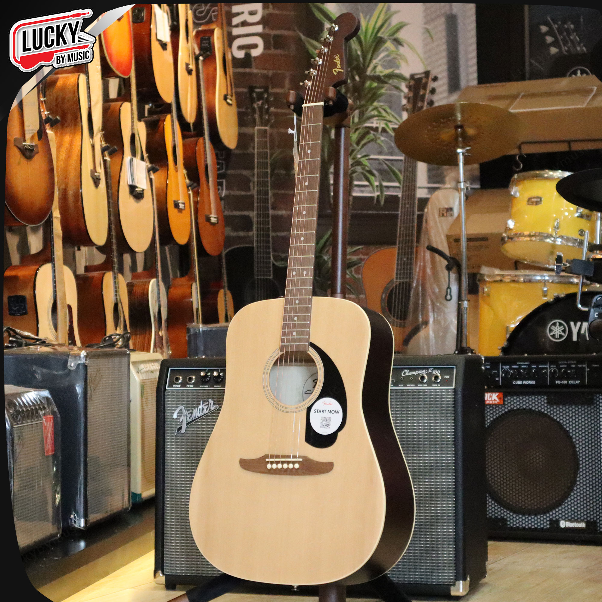 กีตาร์โปร่ง Fender California Debut Redondo หัวทรง 6-in-line