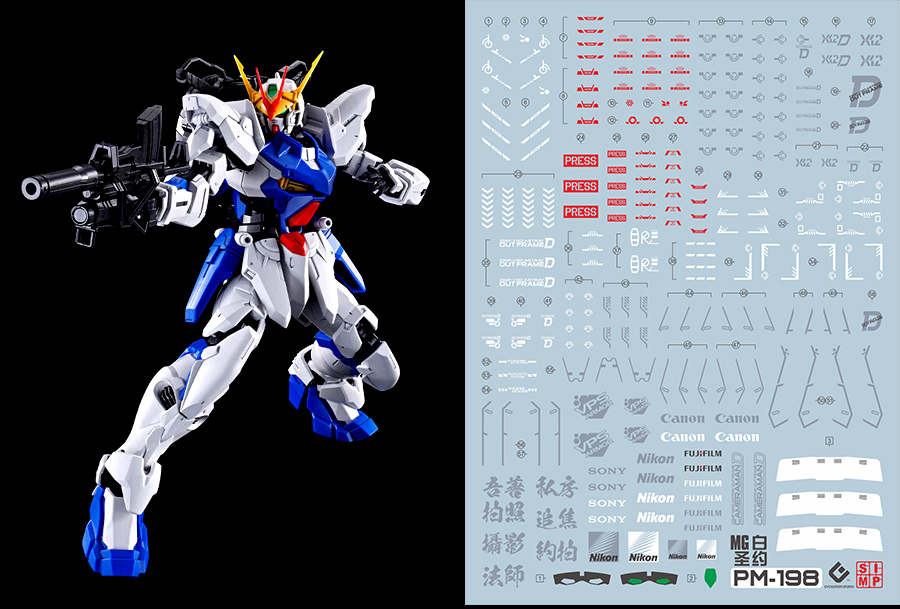 201 Water Decal MG1/100 Gundam Astray Out Frame D ยี่ห่อ S.I.M.P. Model Decal
