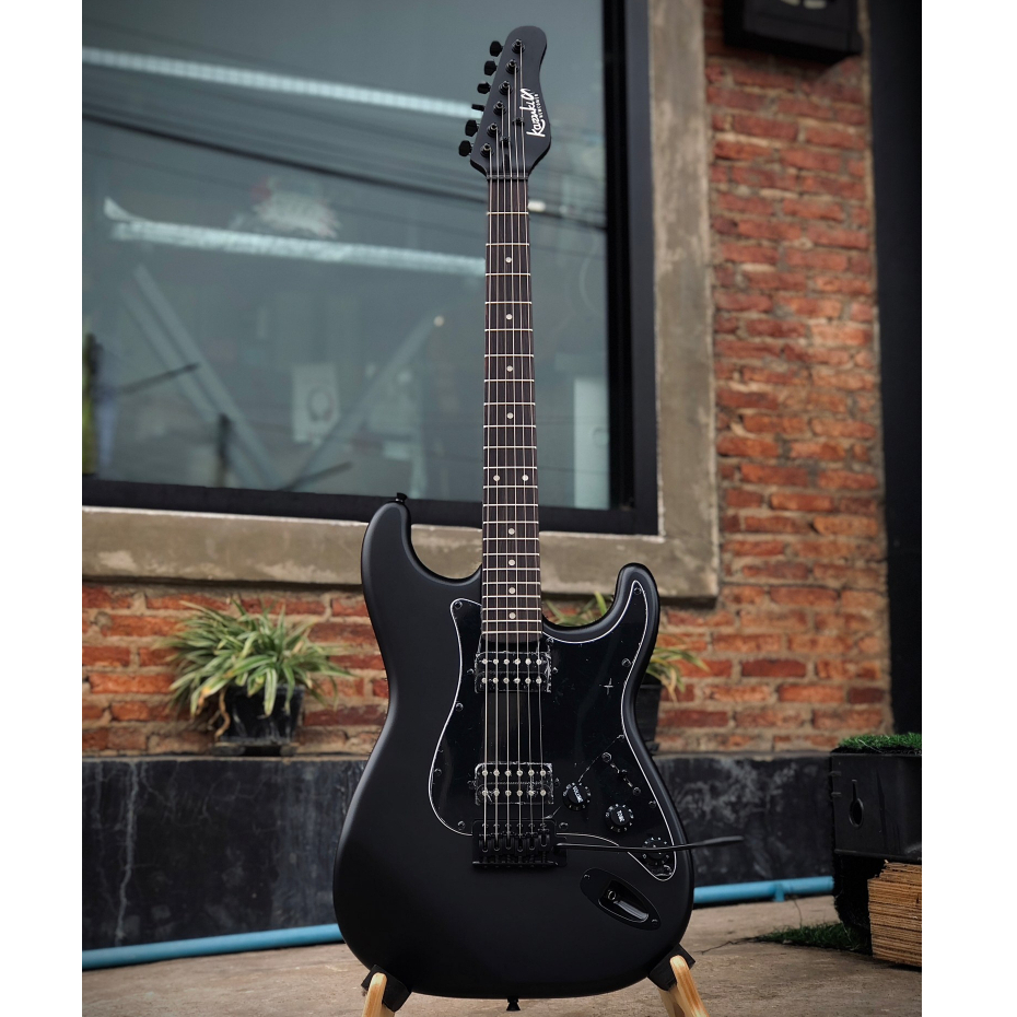 Kazuki Newcomer ST กีต้าร์ไฟฟ้า สีดำด้าน จำนวน 22 เฟร็ต ปิ๊กอัพ 2xhumbucker HH