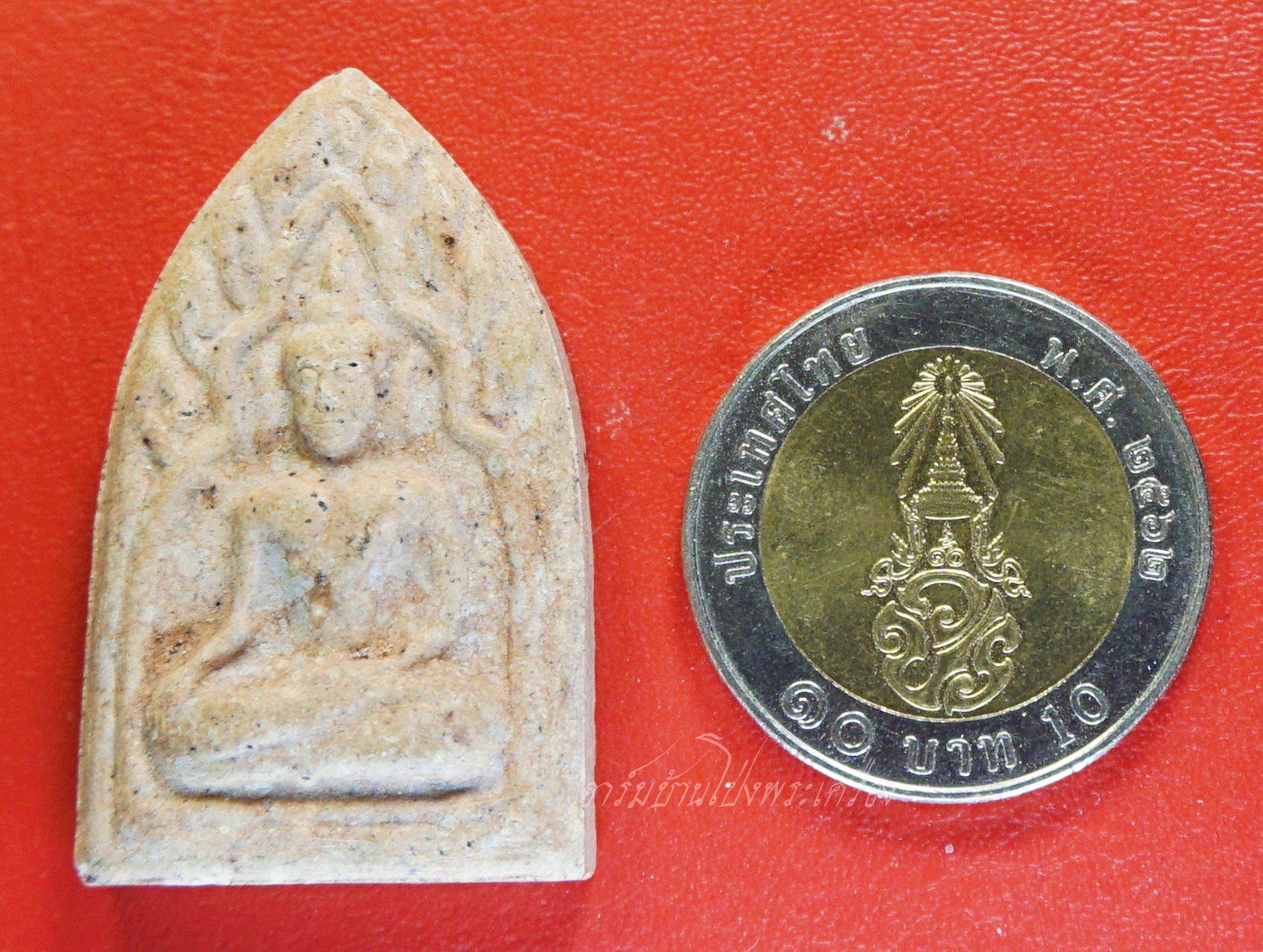 หลวงพ่อวิรัช วัดดีบอน ขุนแผน ฝังพลอย เนื้อผงสีน้ำตาล(องค์ที่่1)