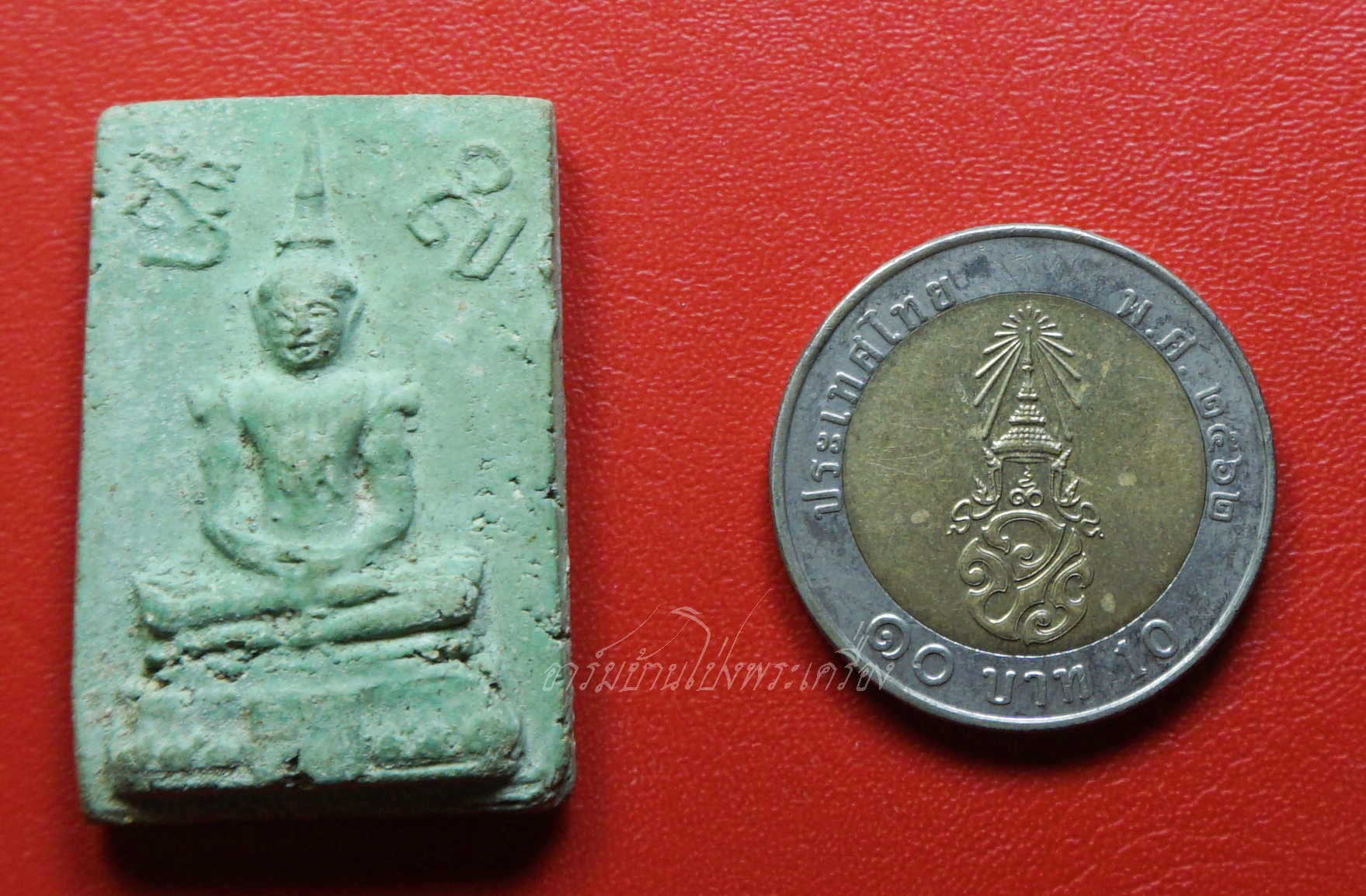 พระแก้วมรกต วัดบ้านโป่ง ปี๒๕๐๙ พิมพ์สี่เหลี่ยม เนื้อเขียว(องค์ที่2)