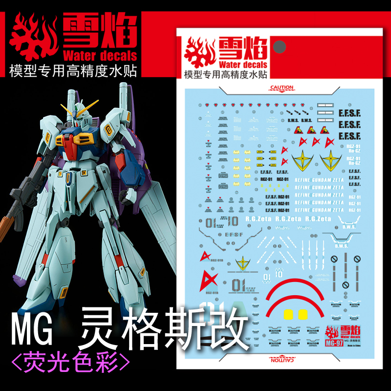 196 Water Decal MG1/100 RGZ-91B Re-GZ Custom ยี่ห่อ X-Y model
