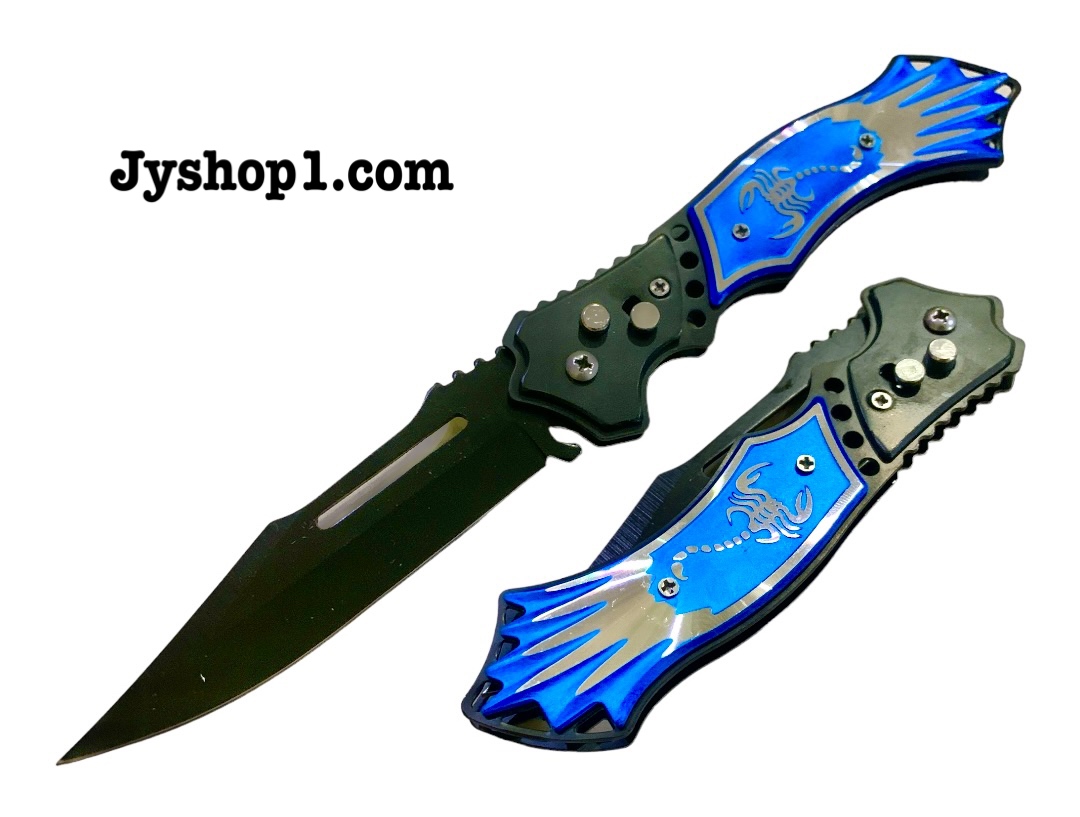 มีดสปริง มีดพับ แบบเหน็บ Kc36 ลายแมงป่อง