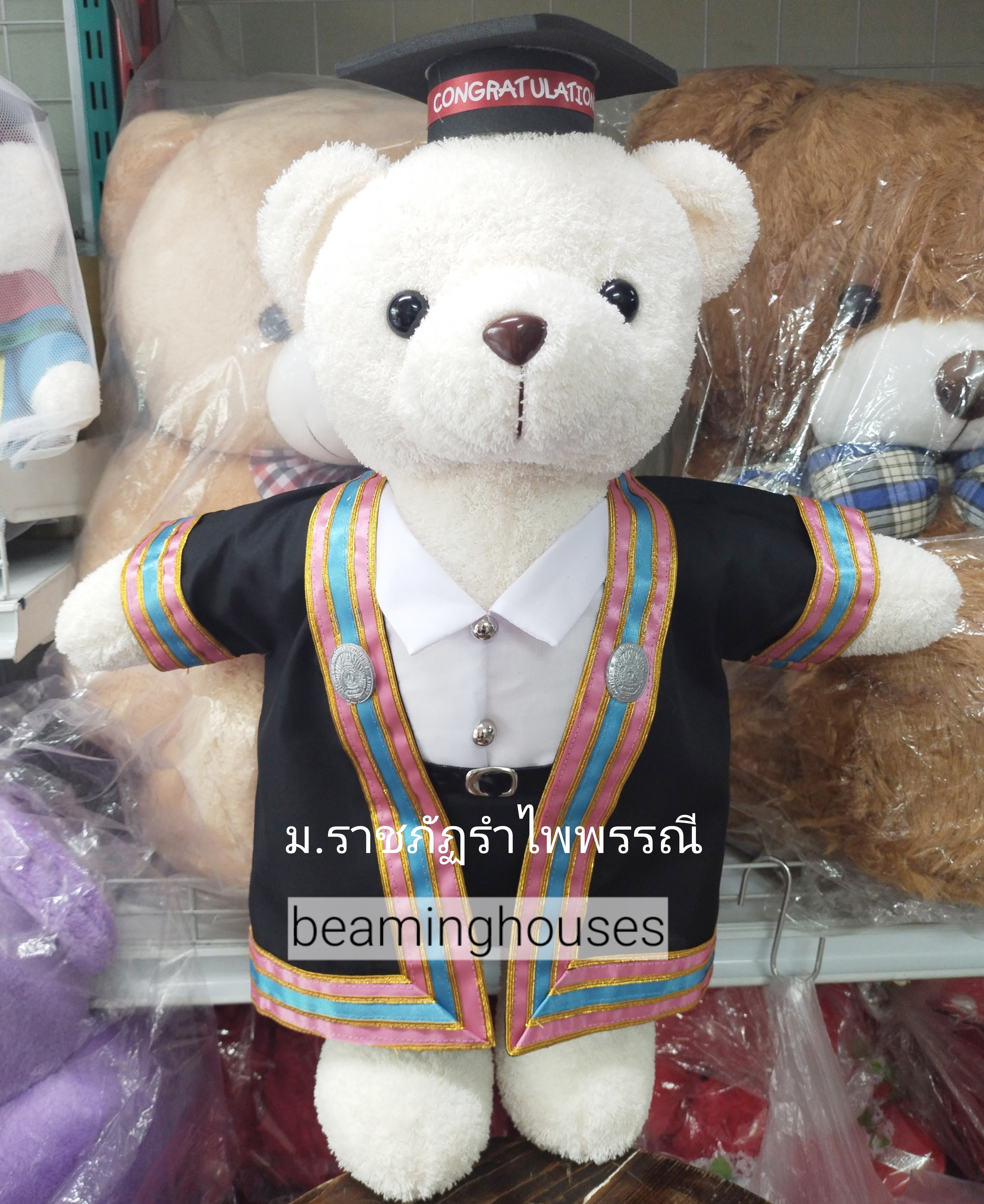 หมีรับปริญญาราชภัฏรำไพพรรณี สูง 45cm
