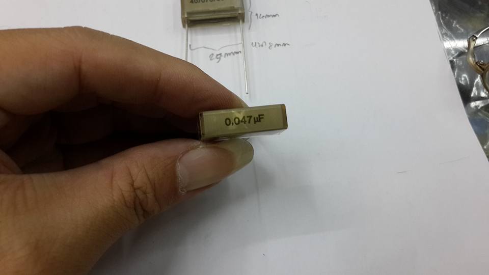 C0.047UF500/1000V RIFAรุ่นPME261JC 500VAC/1000VDC 2ขาตัวถังสีชาใส