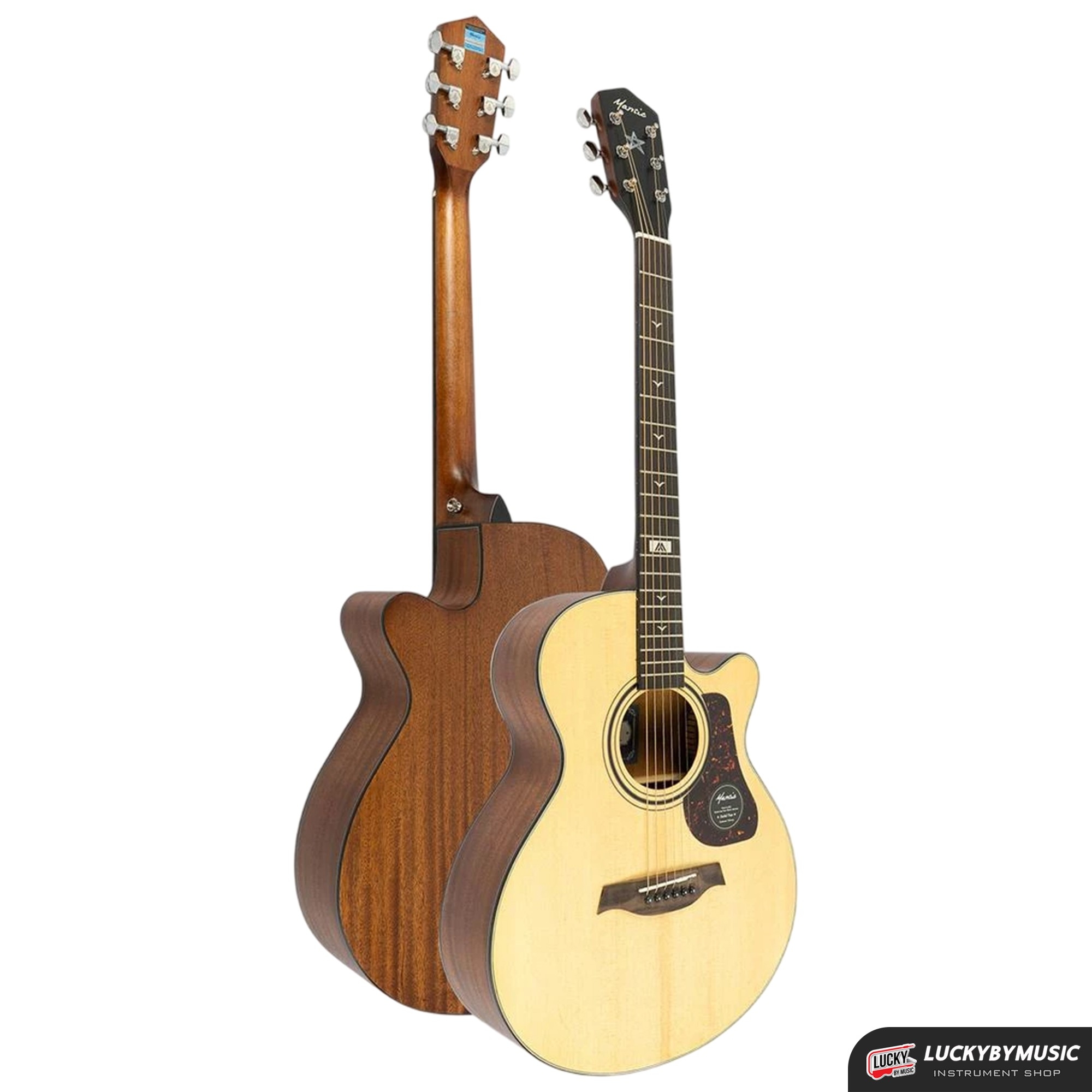 Mantic GT-10AC กีตาร์โปร่ง 40 นิ้ว ทรง OM Cutaway ไม้ท็อปโซลิดแองเกิลแมนสปรูซ/เชอร์รี่วู้ด