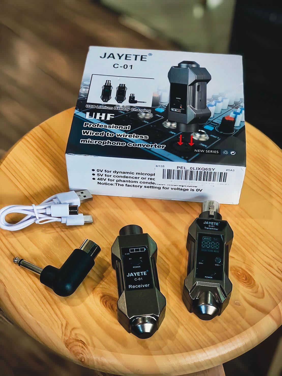 เครื่องส่งสัญญานไมโครโฟนไร้สาย C-01 UHF ตัวรับส่งสัญญาณไมโครโฟนไร้สาย 500~980MHz พร้อมไดนามิก ไวเลส ไวเลสไมโครโฟน