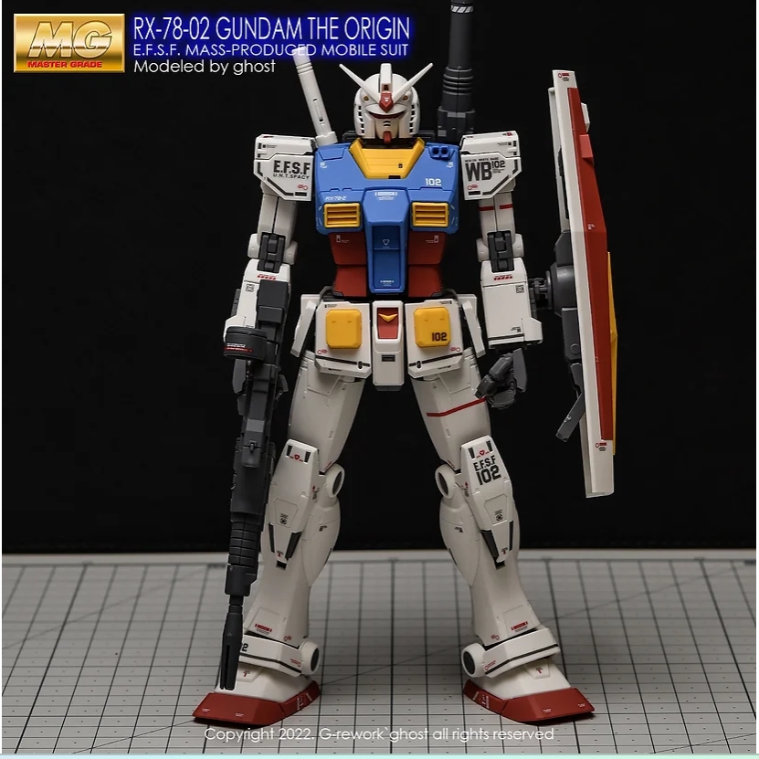 Water Decal 006 MG1/100 RX-78-02 Gundam (GUNDAM THE ORIGIN Ver.) ยี่ห่อ Ghost-Decal
