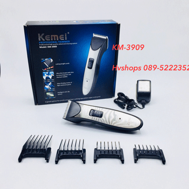 Kemei ชุดปัตตาเลี่ยนไร้สายแบตในตัว พร้อมหวีรองตัด 4 ขนาด รุ่น KM-23909