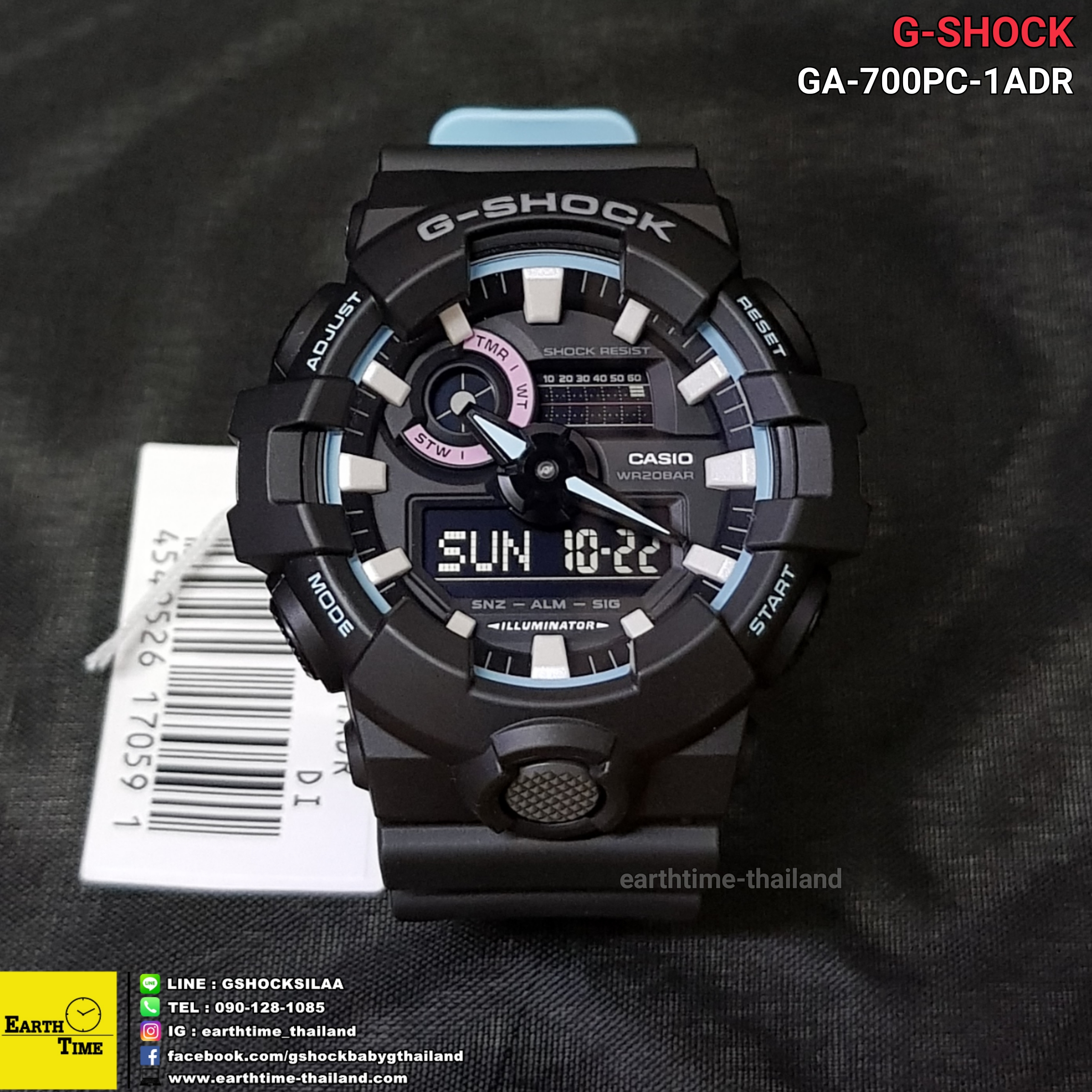 G-Shock Pearl Blue Neon Series ของใหม่แท้100% รับประกัน 1 ปี รุ่น GA-700PC-1ADR