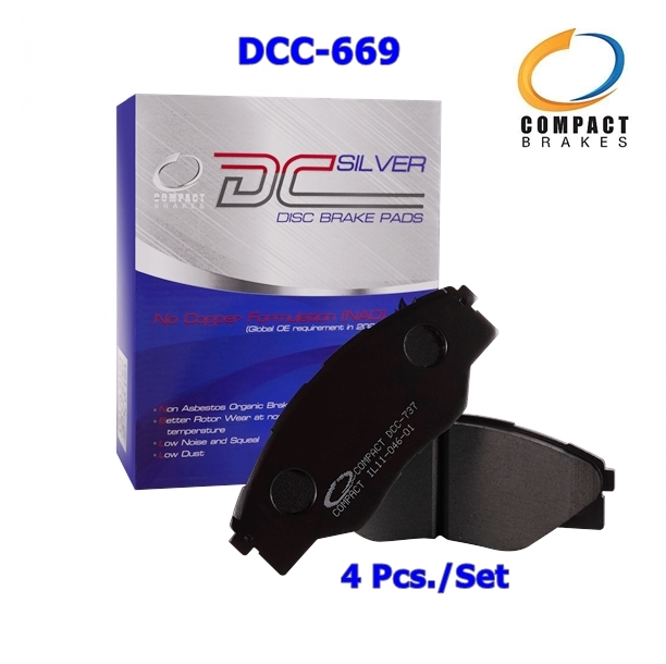 ผ้าเบรคหลัง Nissan CERFIRO A33 2.0, 3.0 ปี 2002-04, SUNNY SUPER NEO 1.8 ปี 2004-08 COMPACT DCC-669