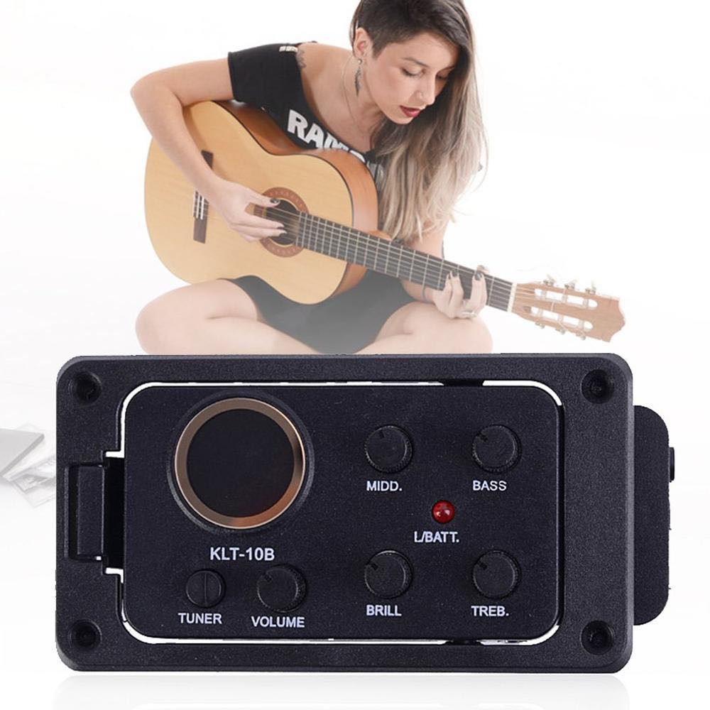ปิ๊กอัพ EQ สำหรับกีตาร์โปร่ง รุ่น KLT-10B ใช้งานได้ดี เสียงดี ปรับได้ถึง 4 eq นิยมใช้ติดตั้งกีตาร์โปร่งได้ทุกรุ่น