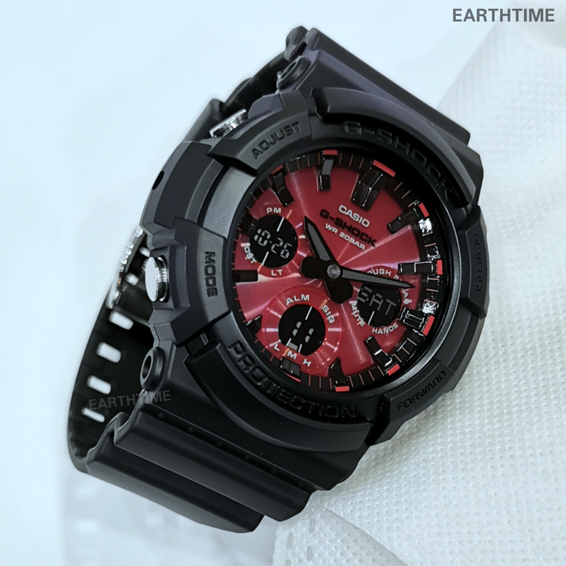 G-Shock Tough Solar Black and Red Series ของใหม่แท้100% รุ่น GAS-100AR-1ADR