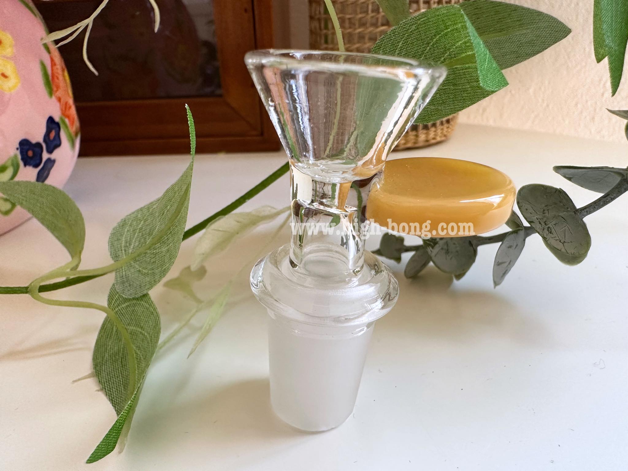 คัพแก้วทรง V ด้ามจับสี (14.5mm)