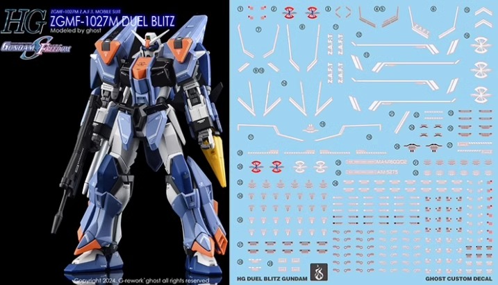 Water Decal 221 HG 1/144 Duel Blitz Gundam ยี่ห้อ Ghost Decal