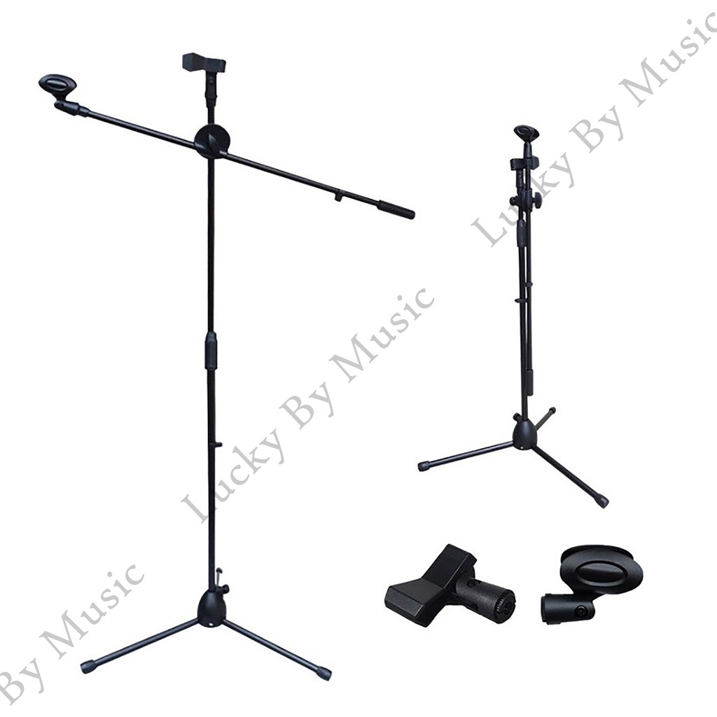 ขาตั้งไมค์ ขาไมค์ ปรับตรง/บูม ปรับระดับสูงต่ำได้105-175 ซม. ใช้งานได้จริง - ฟรี หัวจับไมค์2อัน